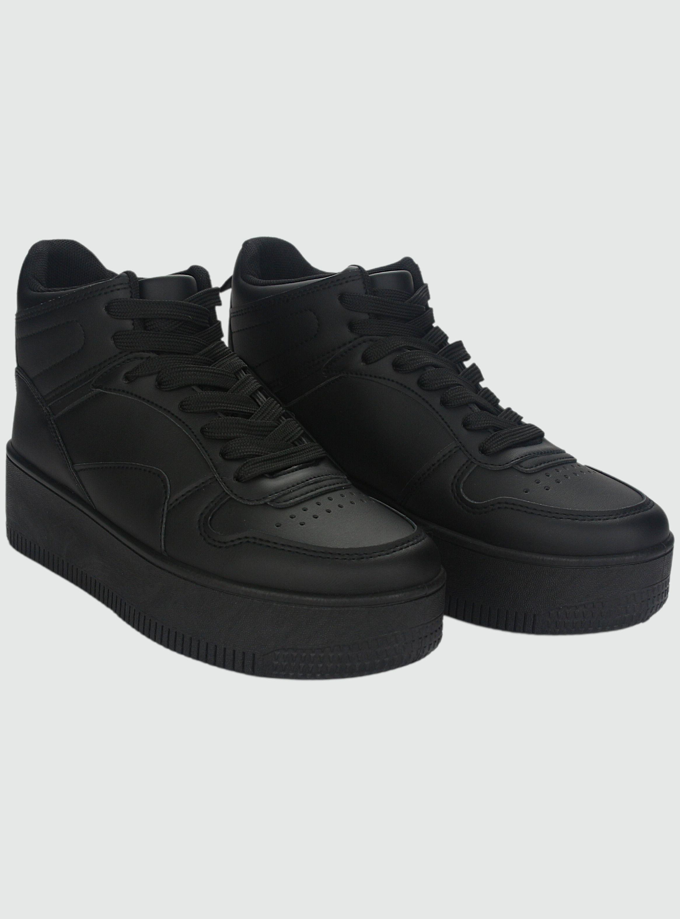 Zapatilla Chalada Mujer Metta-8 Negro Plataforma-4