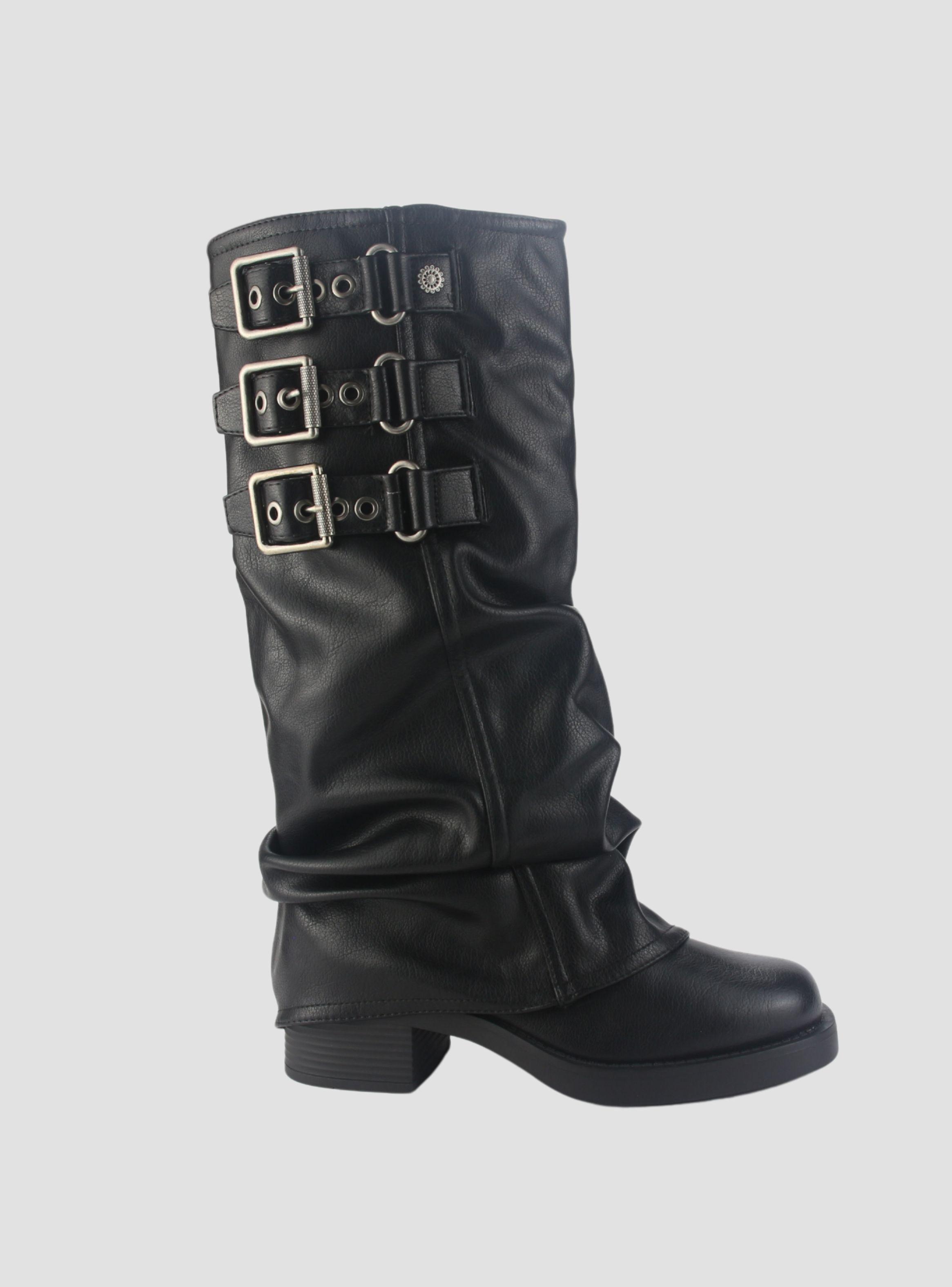 Bota Chalada Mujer Biker-7 Negro Casual-0