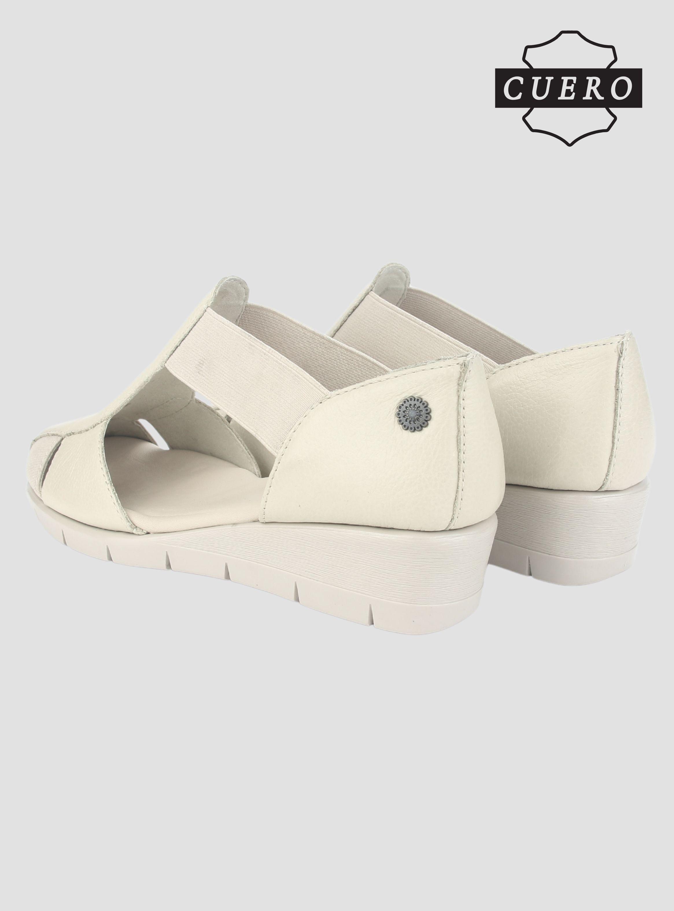 Sandalia de Cuero Chalada Mujer Calafate-3 Beige Casual-6