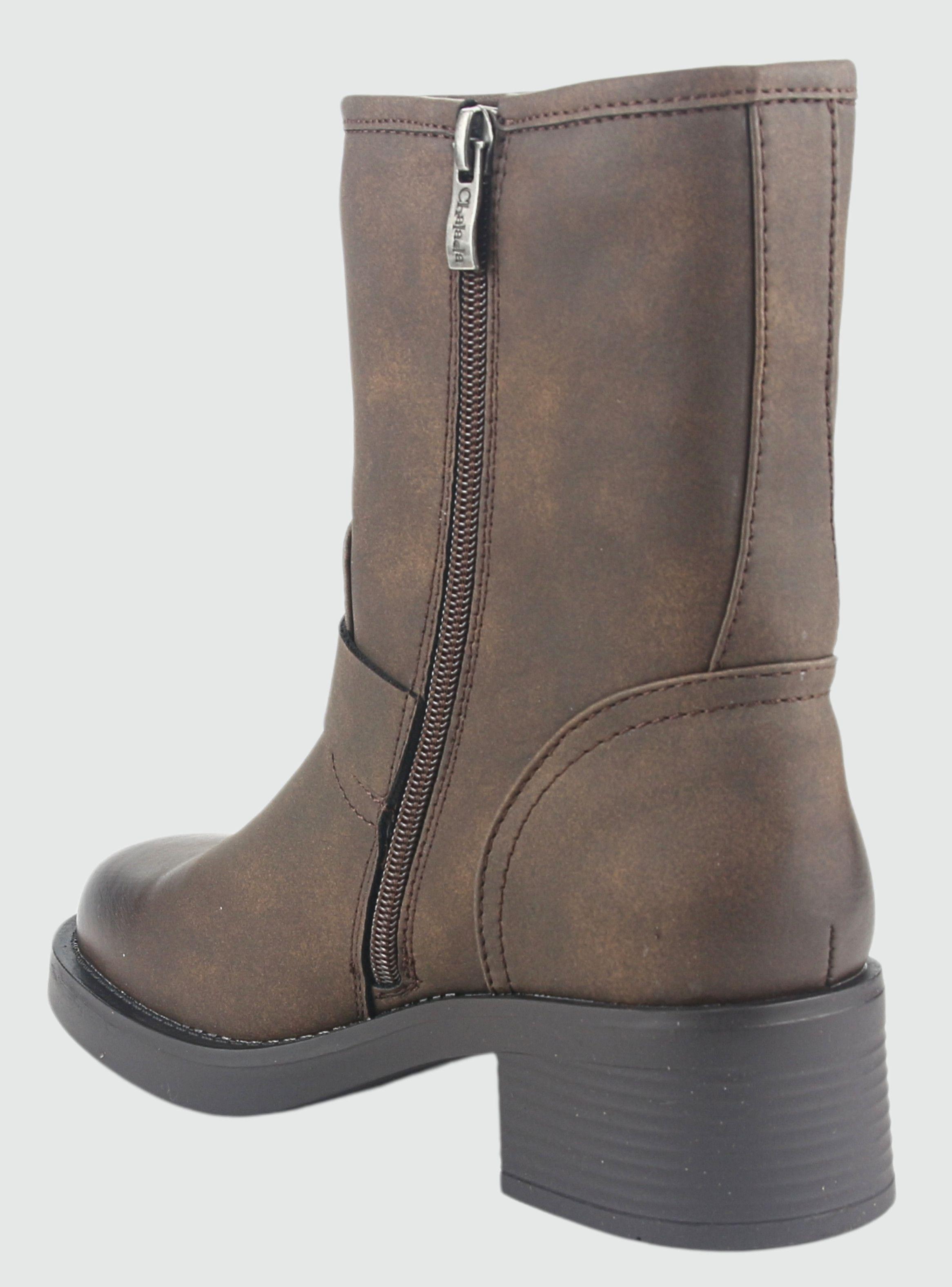 Bota Chalada Mujer Biker-4 Café Casual-3