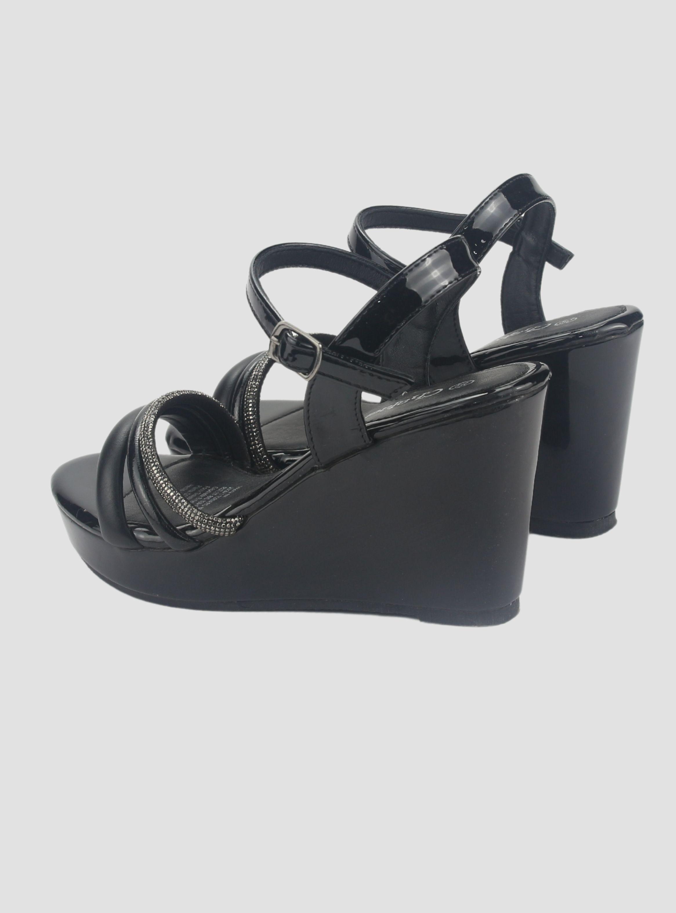 Sandalia Chalada Mujer Como-52 Negro Plataforma-5