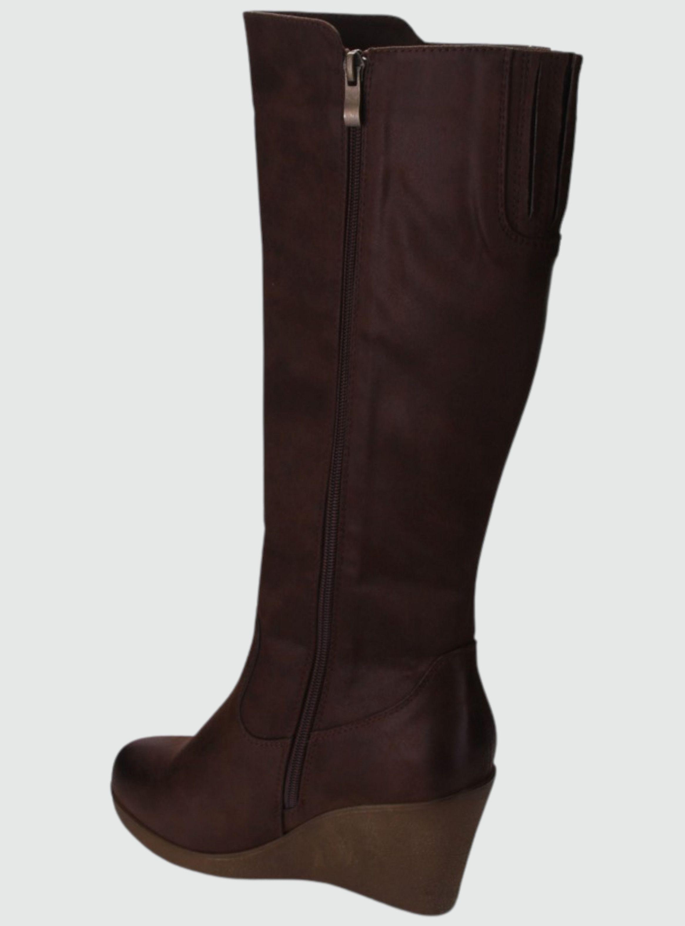 Bota Chalada Mujer Wedge-36 Café Casual-1