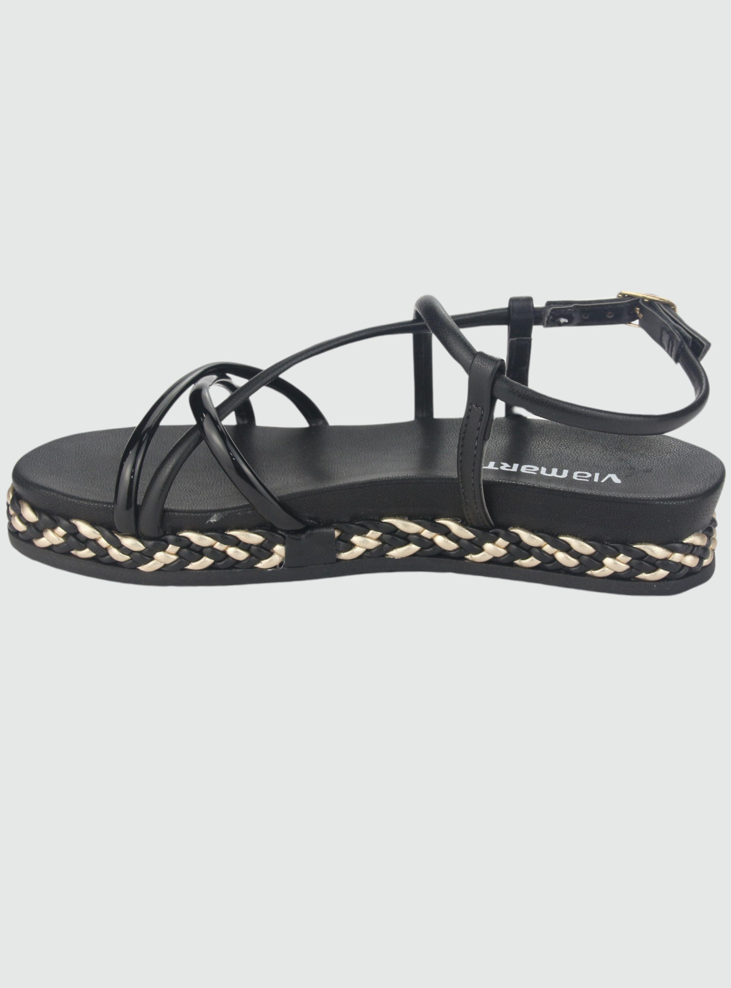 Sandalia Via Marte Mujer 23-10408 V Preto Casual-1