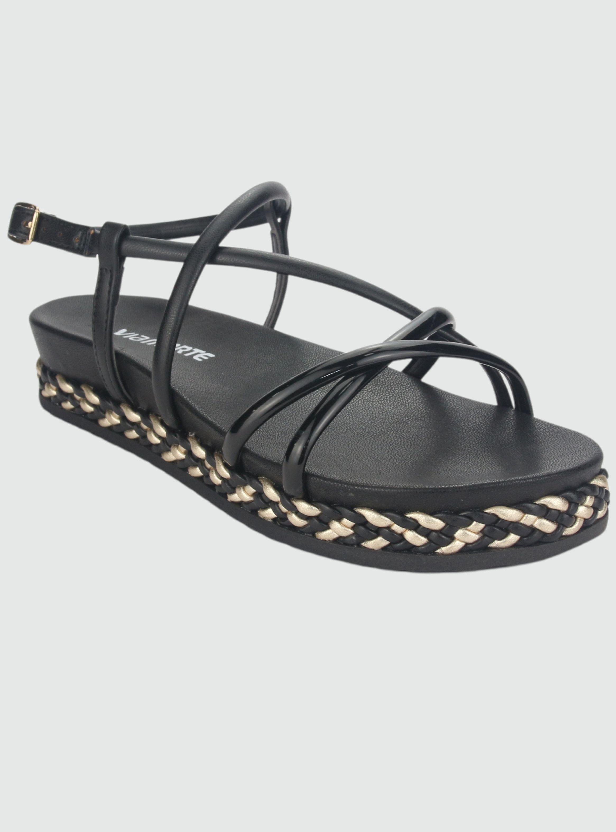 Sandalia Via Marte Mujer 23-10408 V Preto Casual-2
