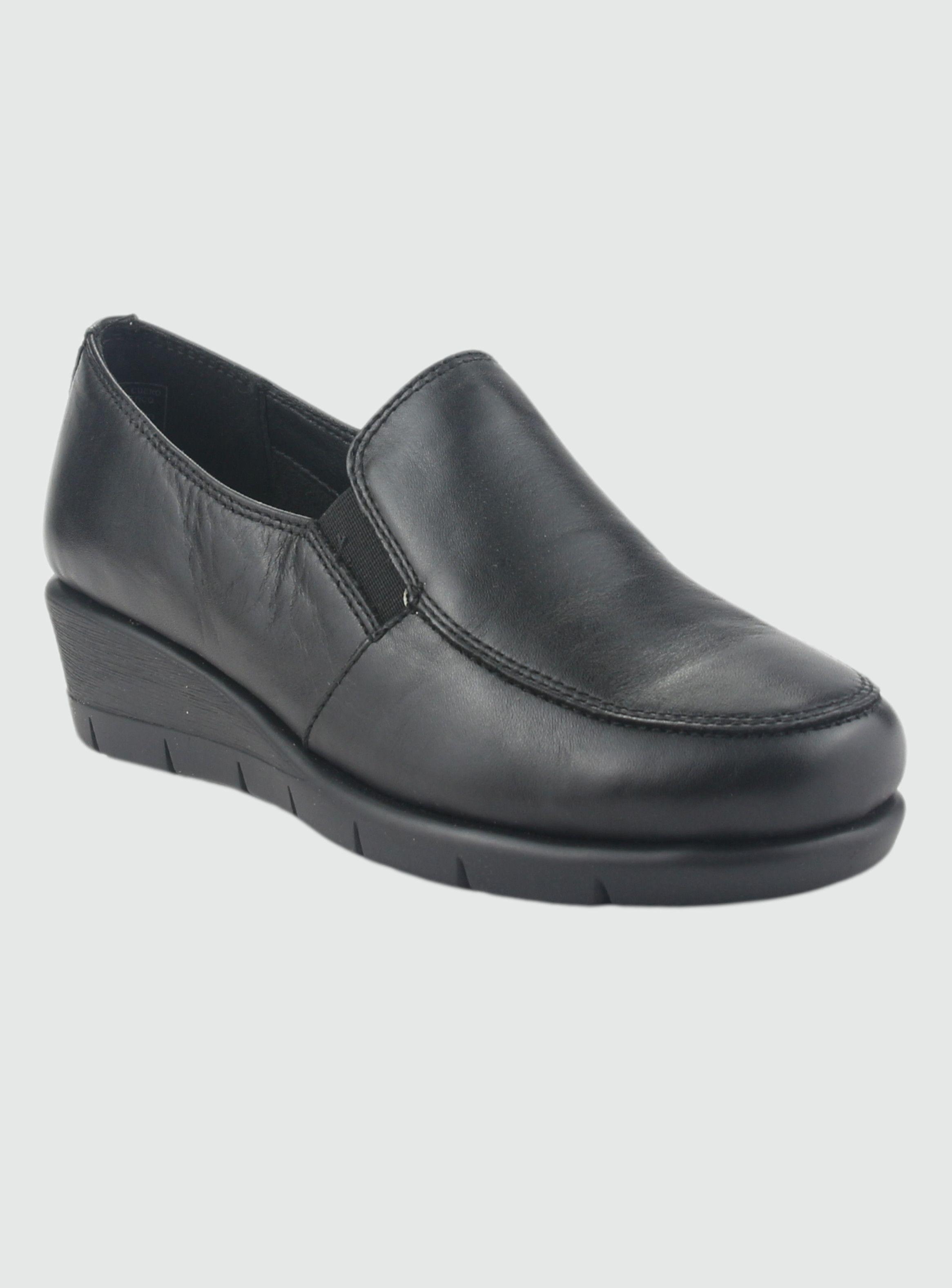 Zapato de Cuero Mujer Casual Negro Calafate-2
