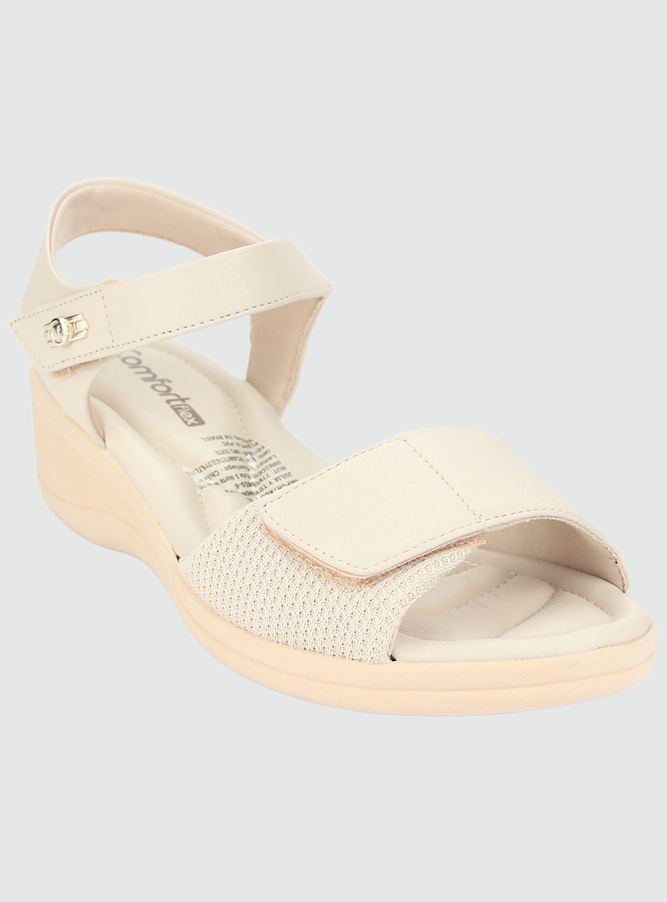 Sandalia Comfortflex Mujer 2388403 Beige Casual-2