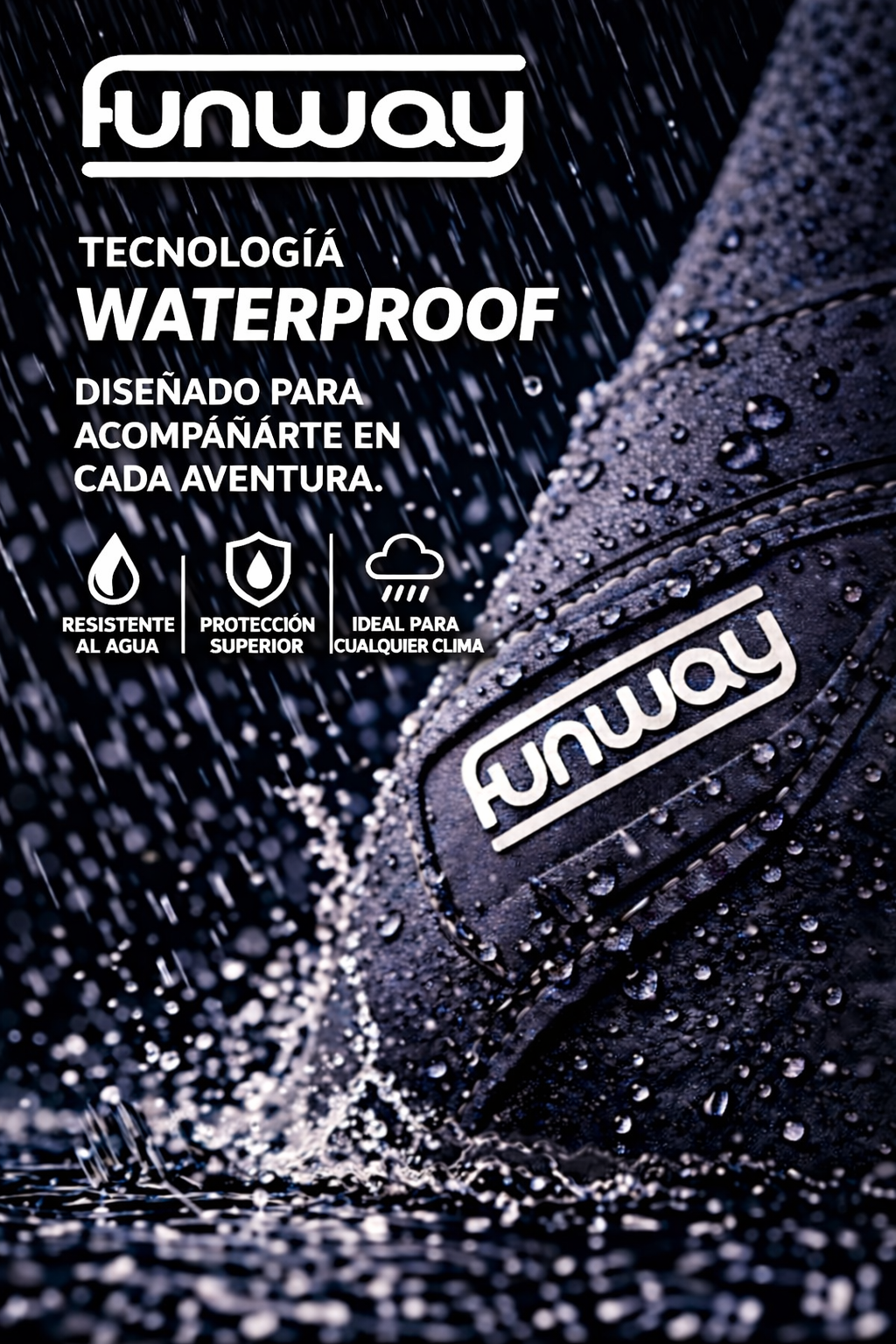 Botin Outdoor Negro Mujer Casual Funway Rain-6