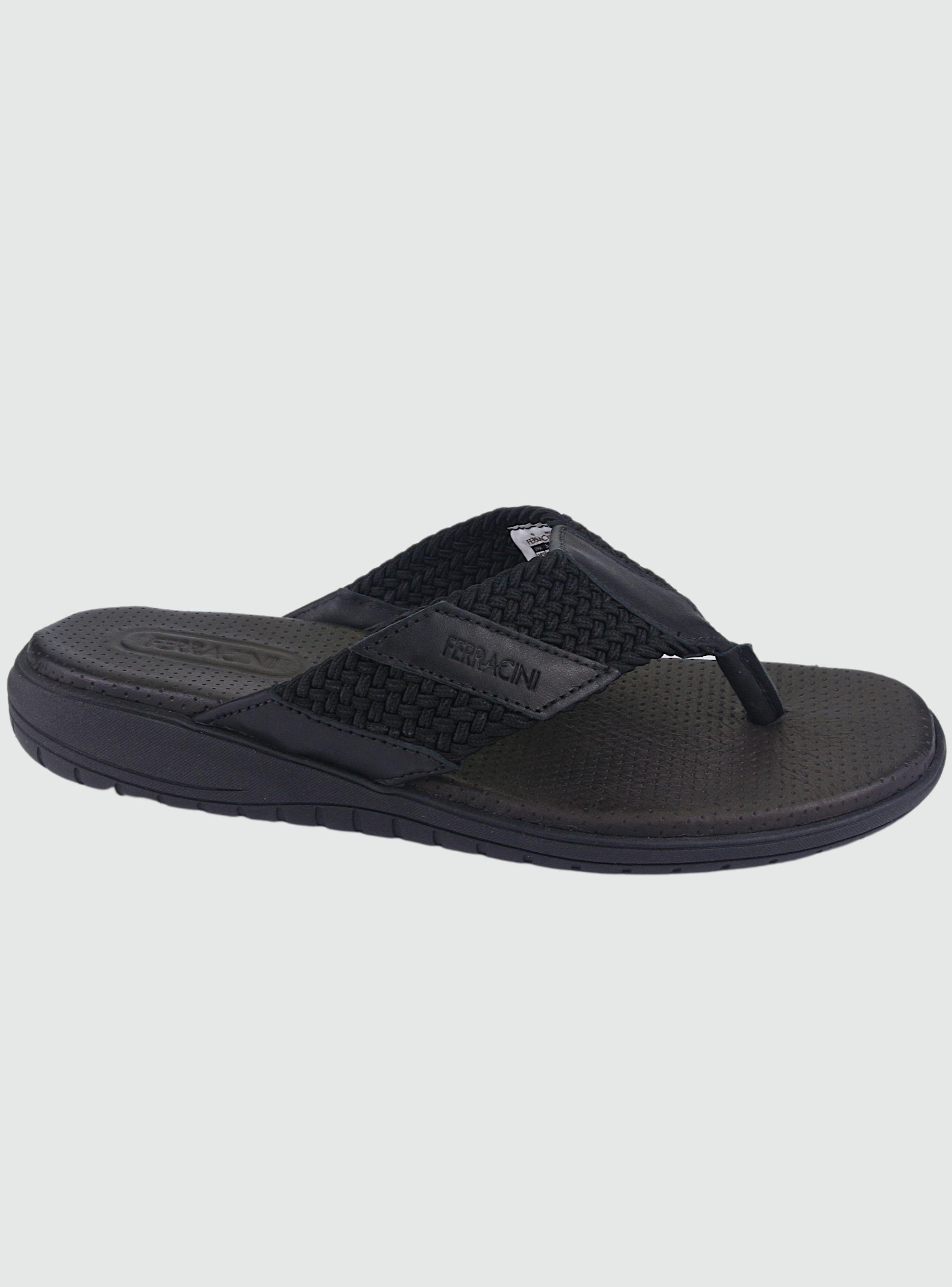 Sandalia Ferracini Hombre 1201 Negro Casual-0