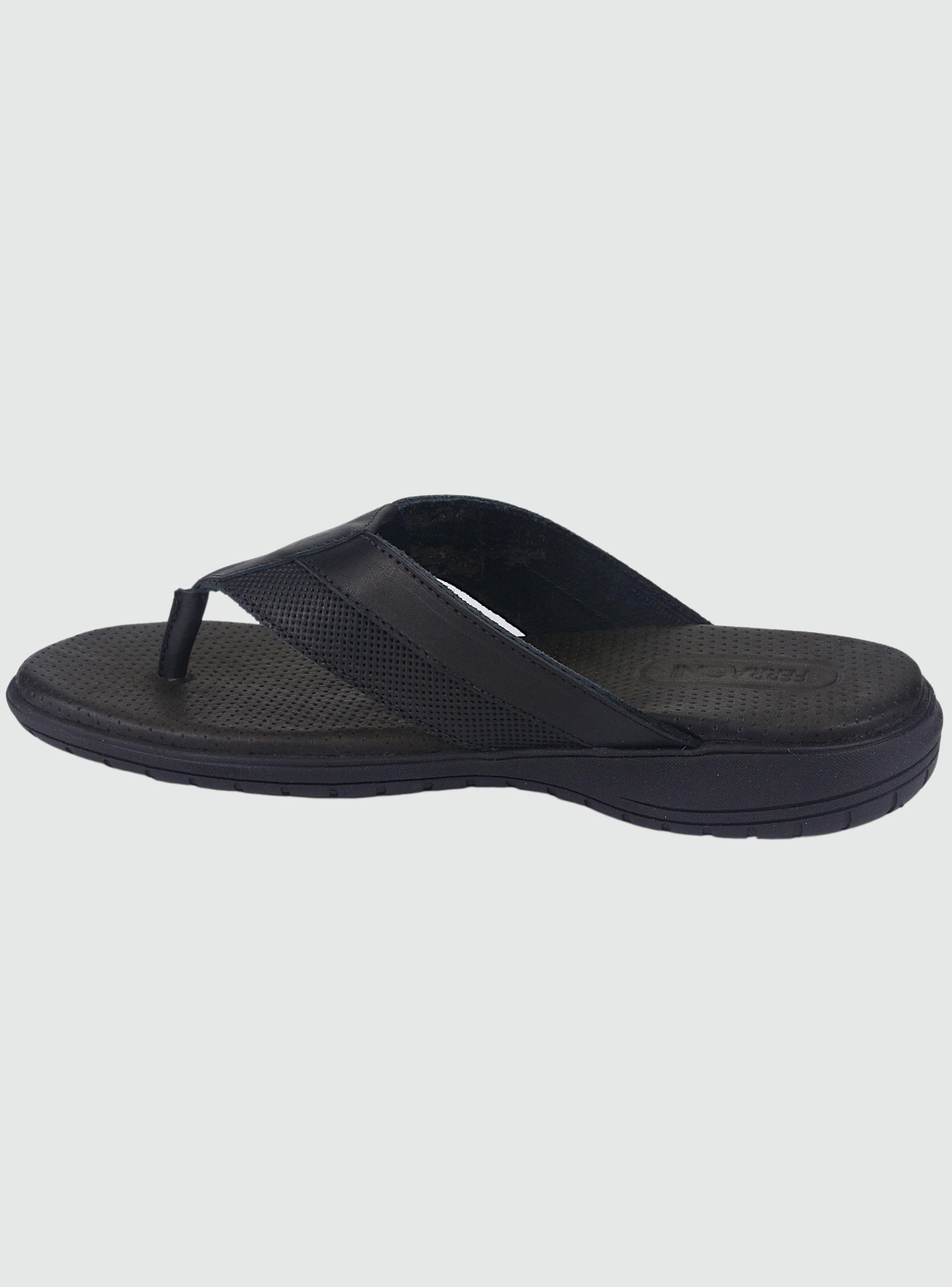 Sandalia Ferracini Hombre 1201 Negro Casual-1