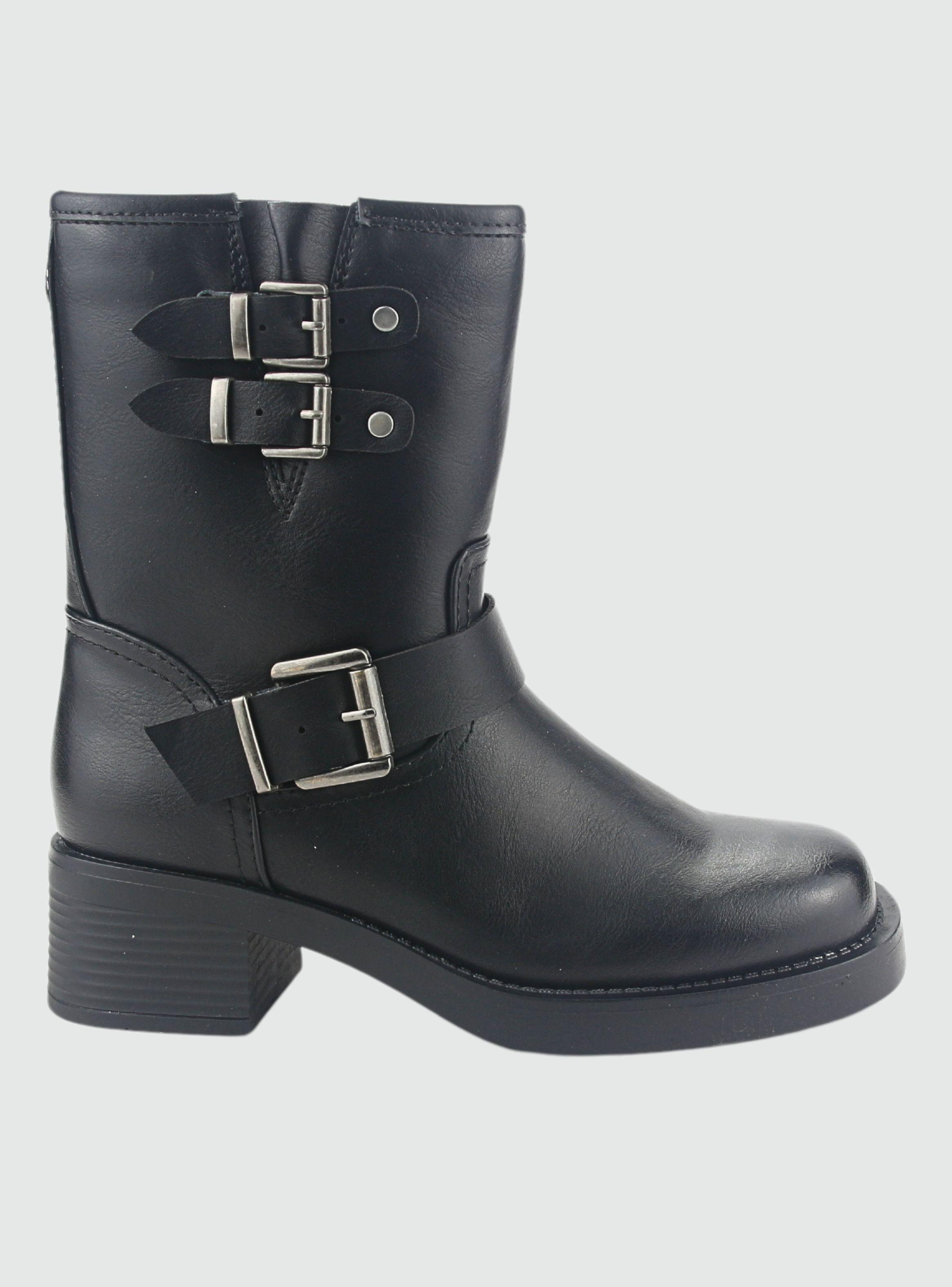 Bota Chalada Mujer Biker-4 Negro Casual-0