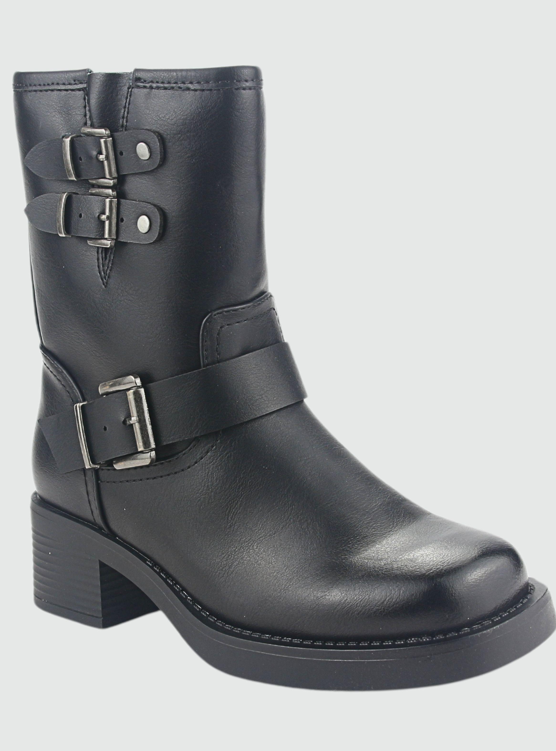 Bota Chalada Mujer Biker-4 Negro Casual-2