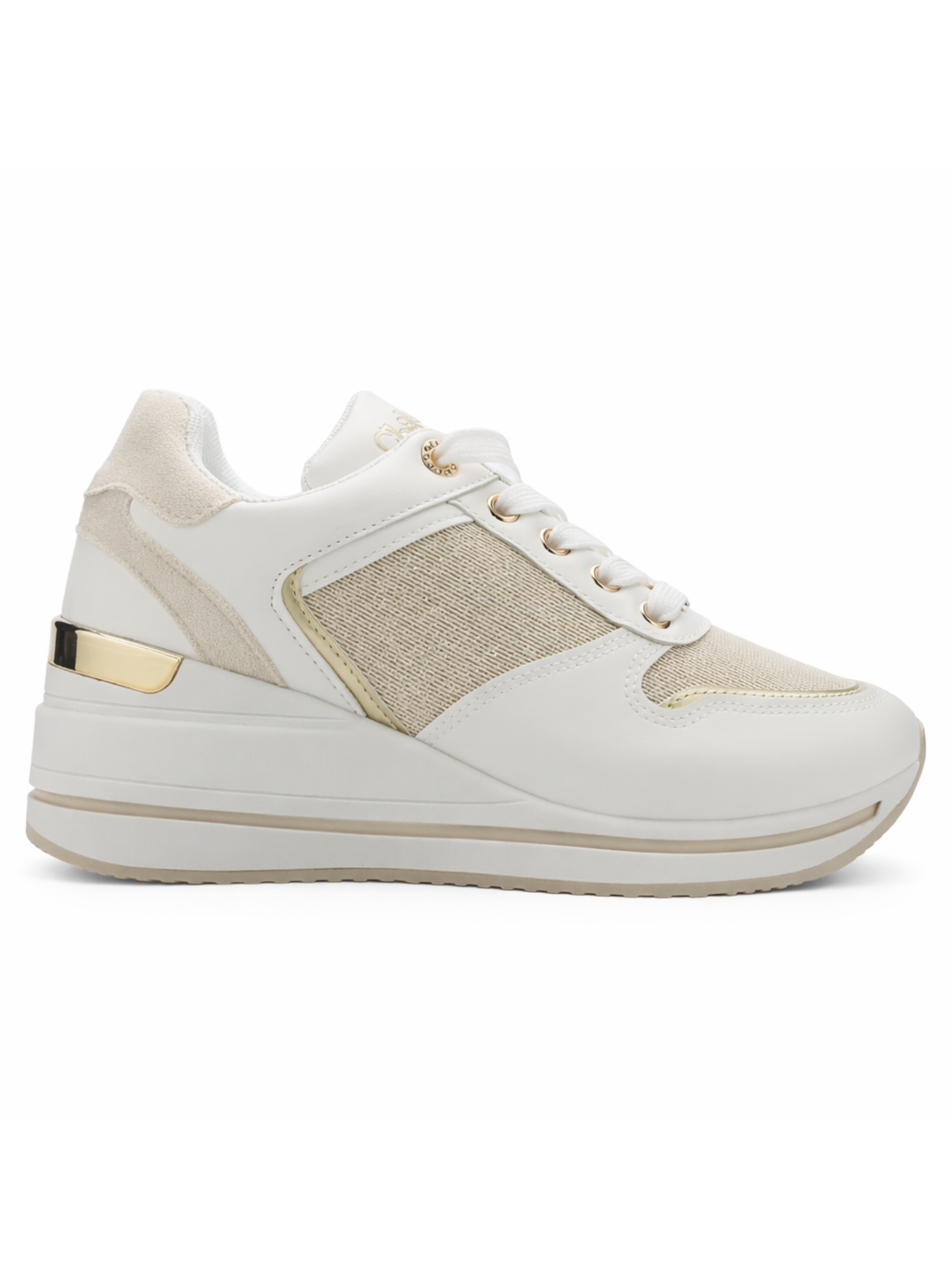 Zapatilla Blanco y Dorado Mujer Urbano Chalada Bolkinew-0