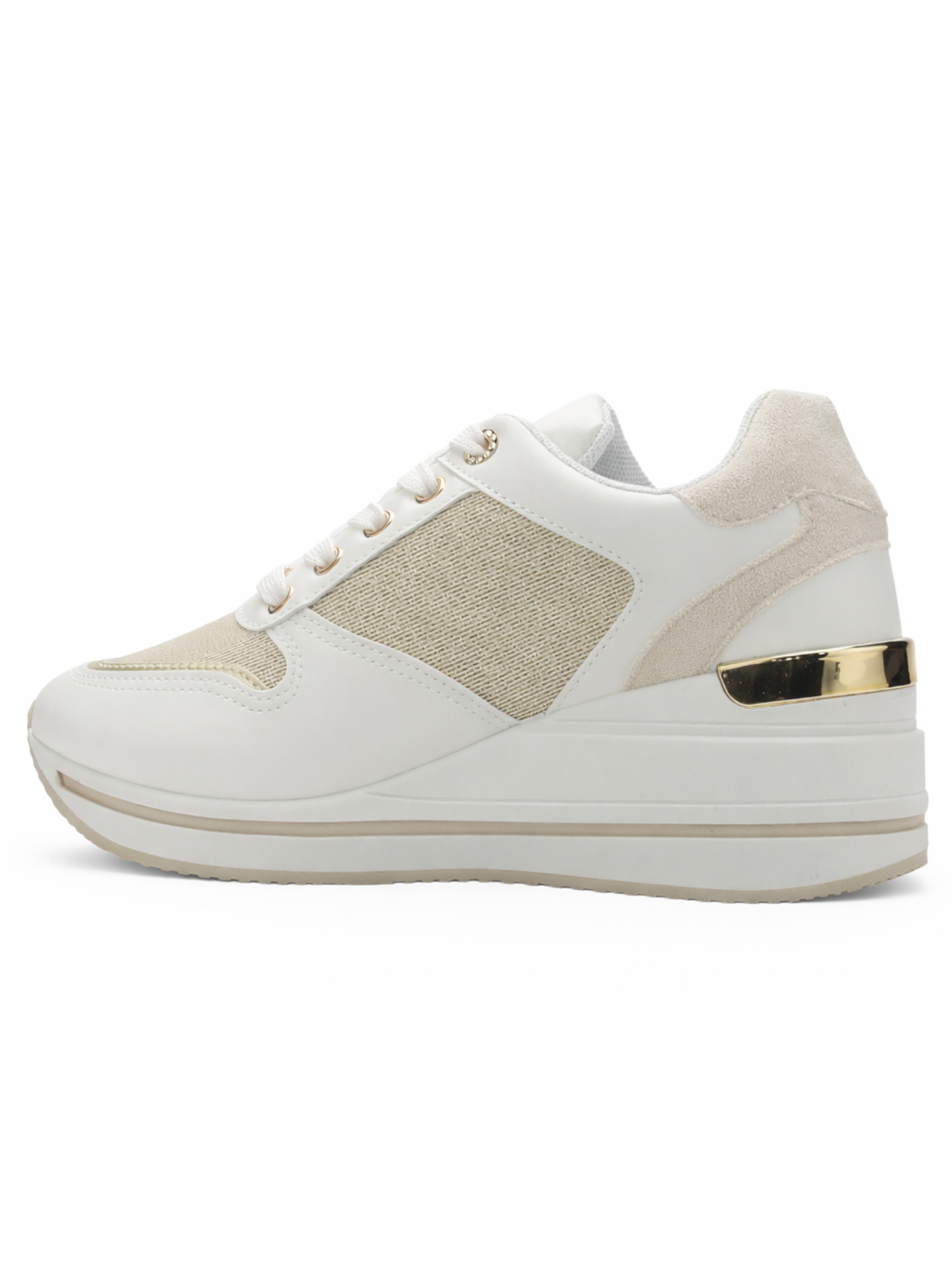 Zapatilla Blanco y Dorado Mujer Urbano Chalada Bolkinew-1