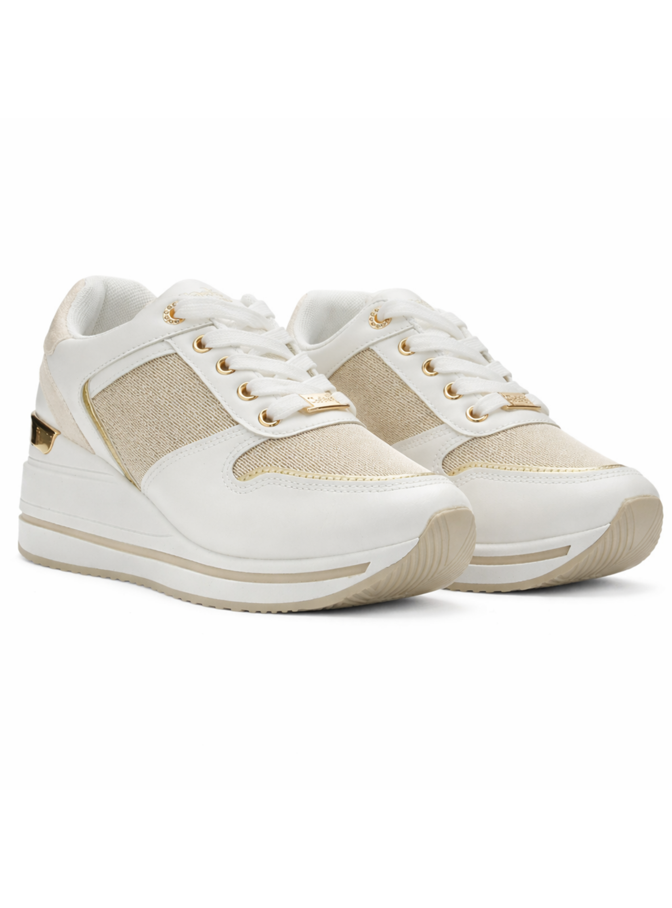 Zapatilla Blanco y Dorado Mujer Urbano Chalada Bolkinew-5