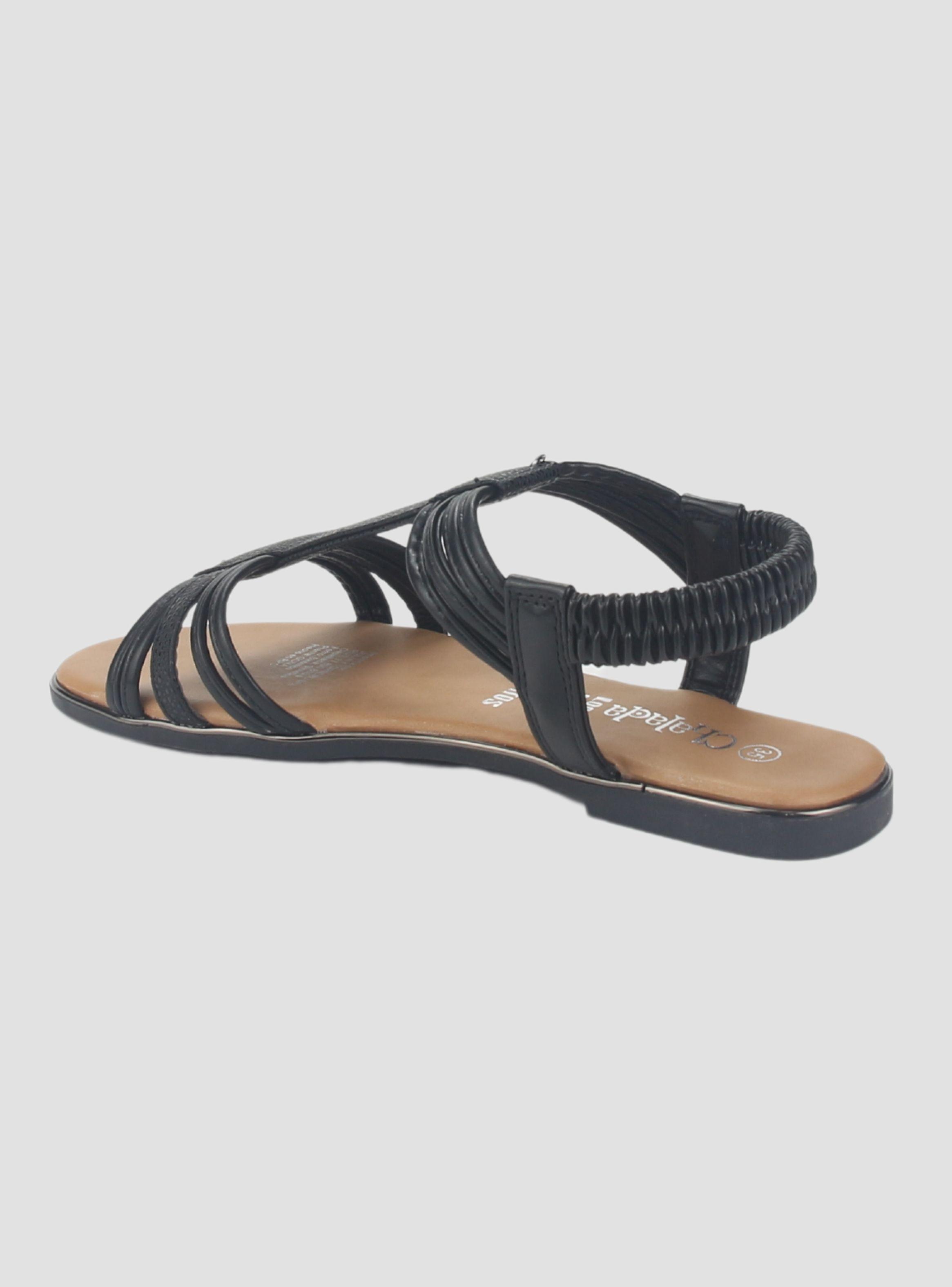 Sandalia Chalada Mujer Alki-1 Negro Plana-2