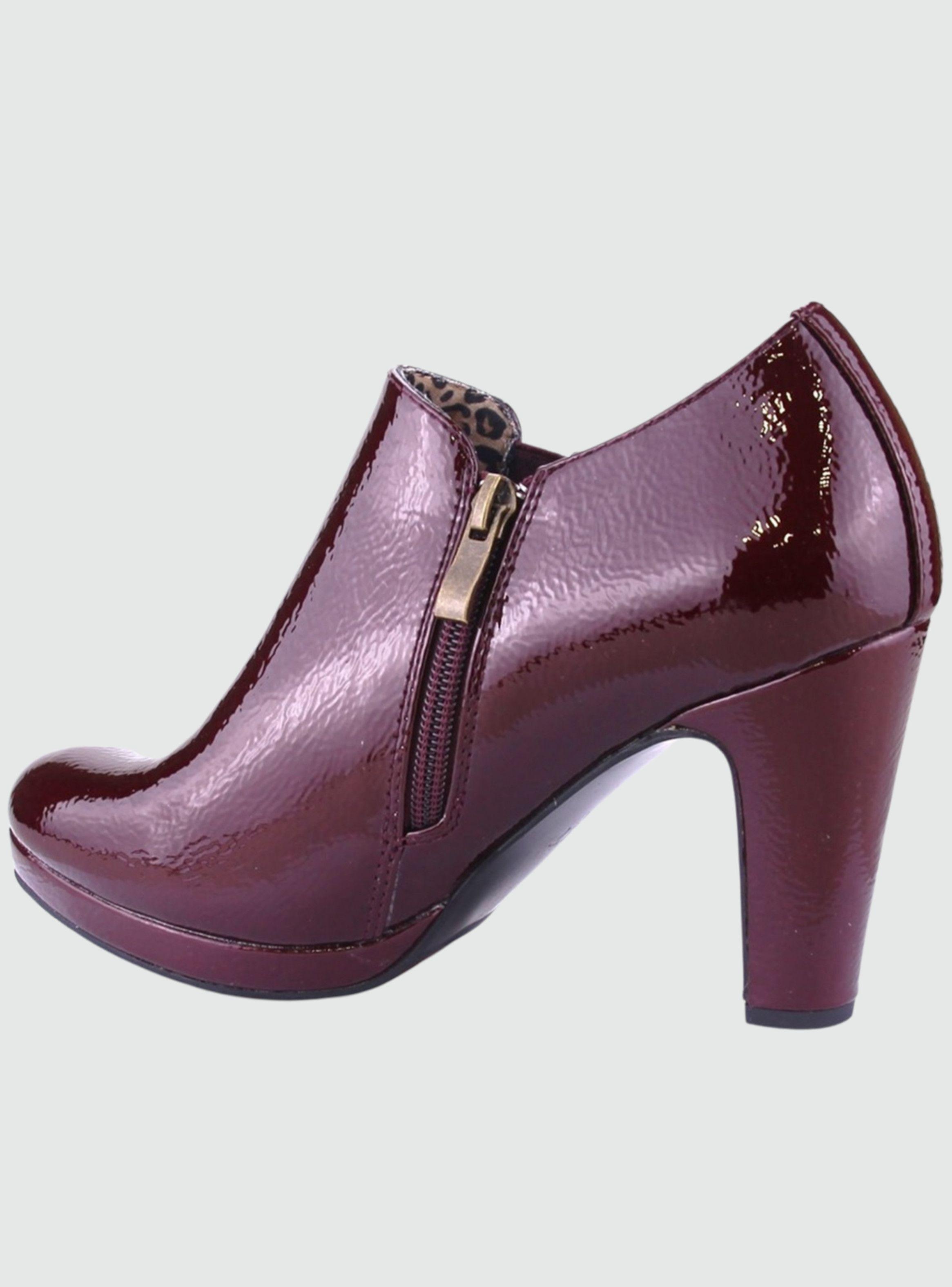 Botin Chalada Mujer Plataform12 Burdeo Moda-1