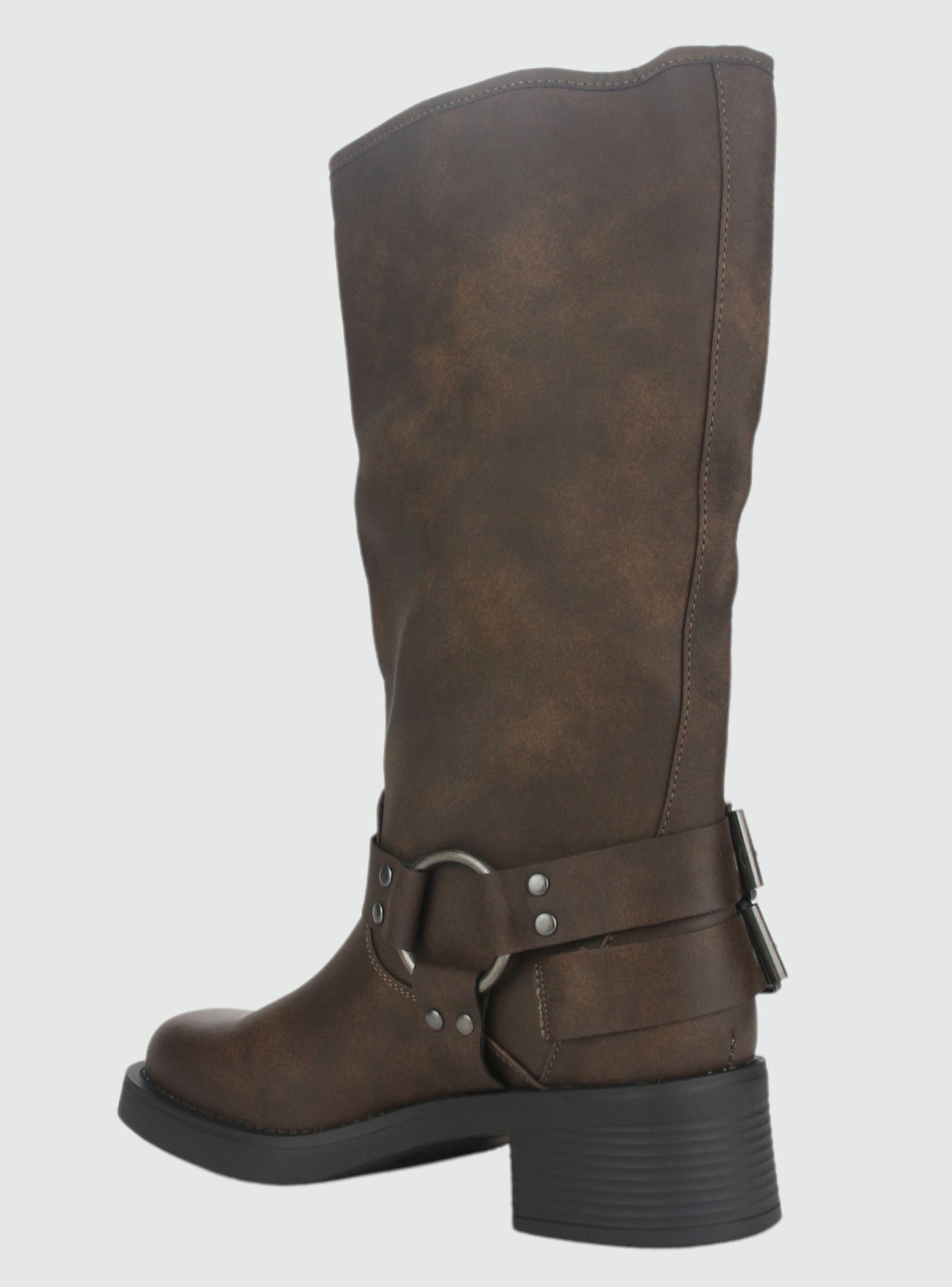 Bota Chalada Mujer Biker-2 Café Casual-3
