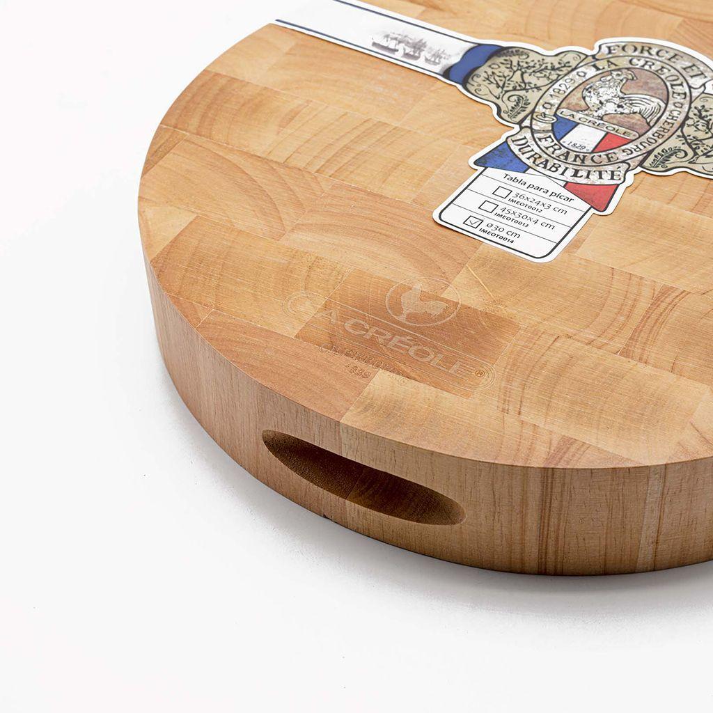 Tabla para picar de madera roble de malacia redonda 30x5 cm-2