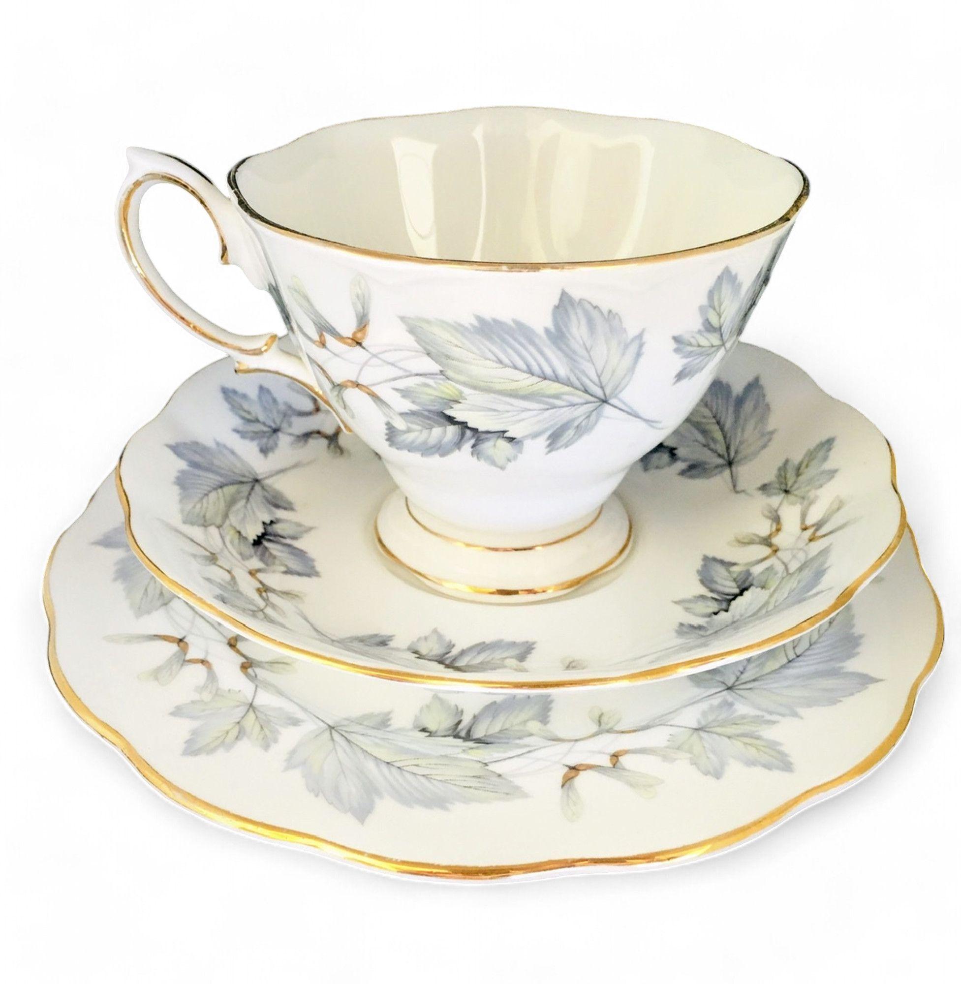 Trío de Café "Silver Maple" - Royal Albert, Inglaterra (1959 - 1984)-4