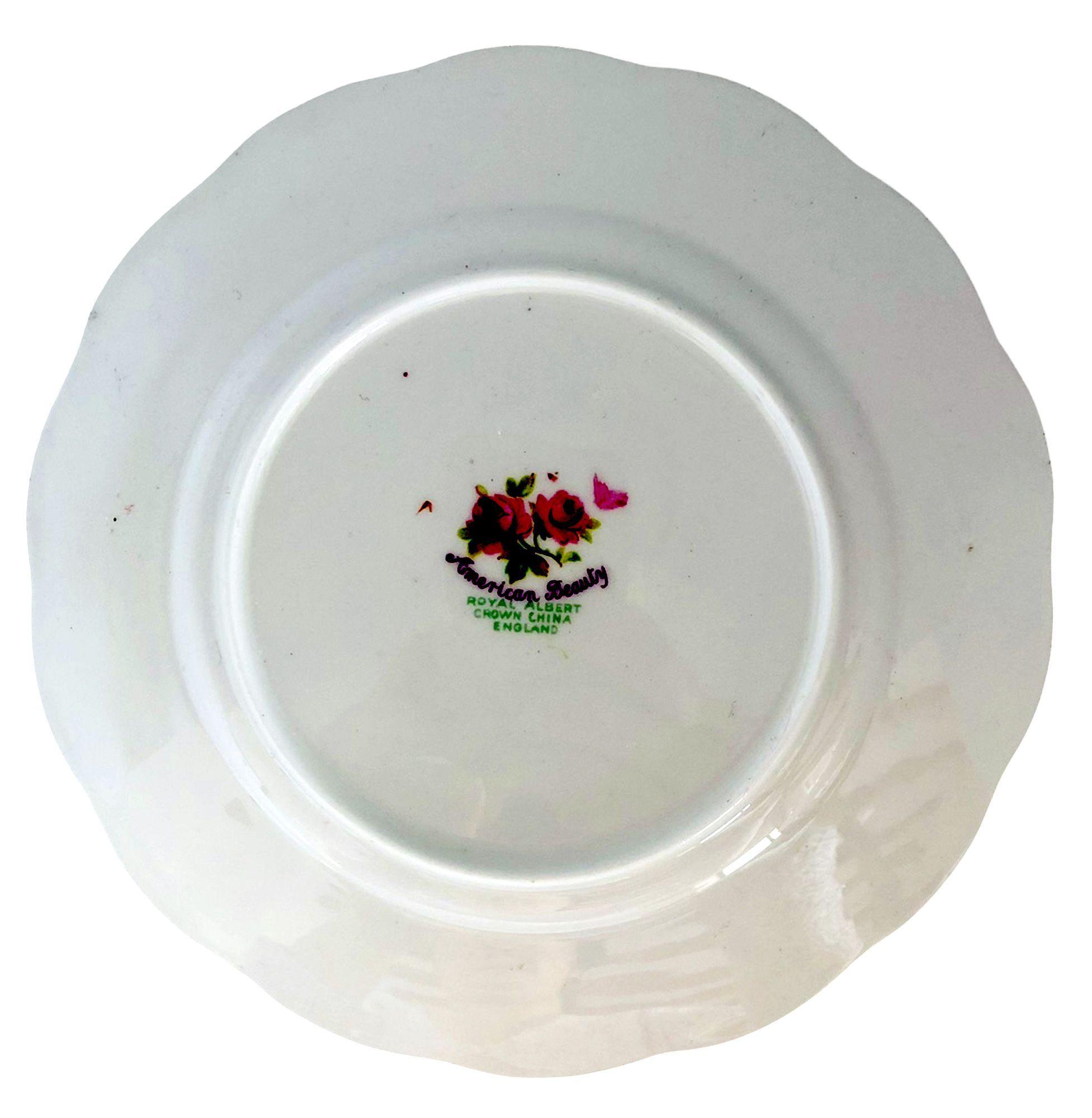 Plato de Torta o Pan "American Beauty" - Royal Albert, Inglaterra (1941-1998)-2