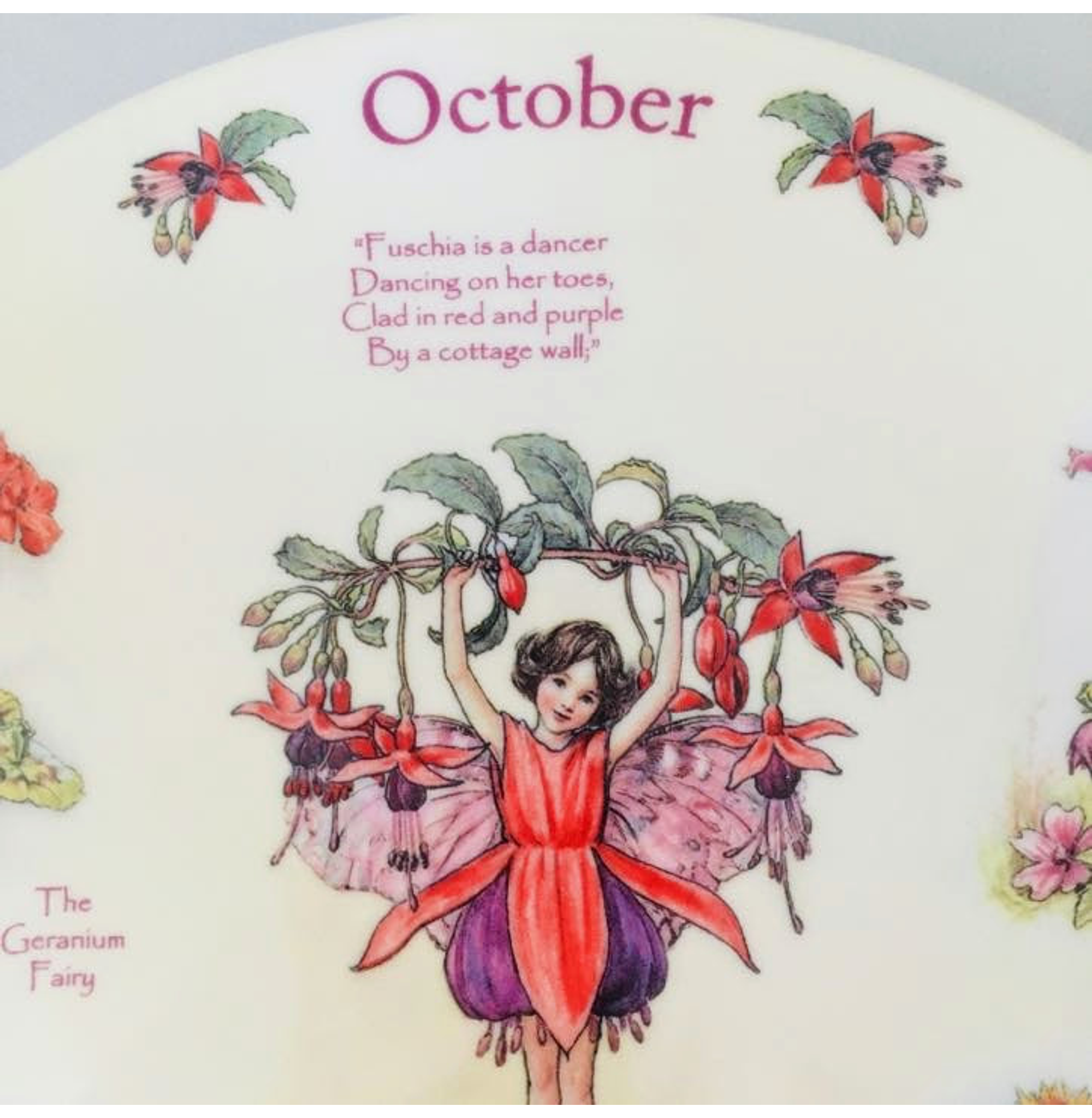 Plato decorativo serie 'Un calendario de hadas de las flores', Octubre, (2002)-4