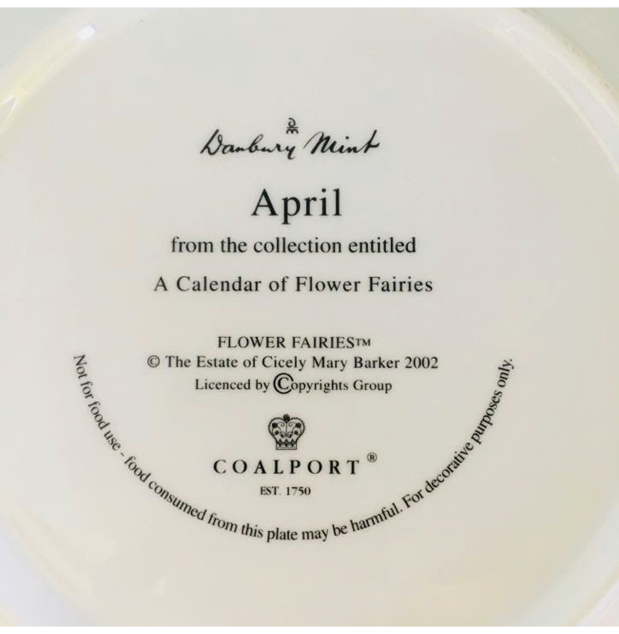 Plato decorativo serie 'Un calendario de hadas de las flores', Abril, (2002)-2