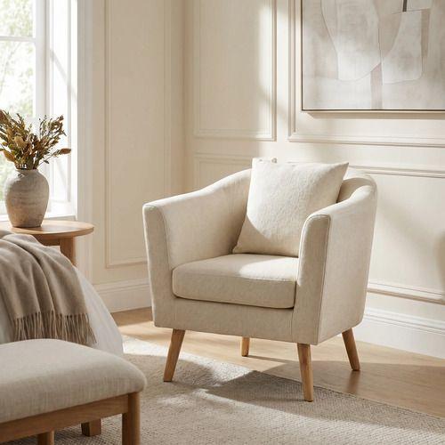 Sitial Poltrona Silla Sillon Con Cojin De Regalo 80x70x52cm Blanco-6