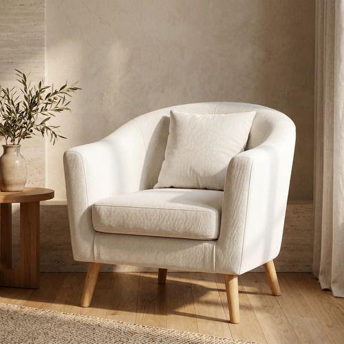 Sitial Poltrona Silla Sillon Con Cojin De Regalo 80x70x52cm Blanco-7