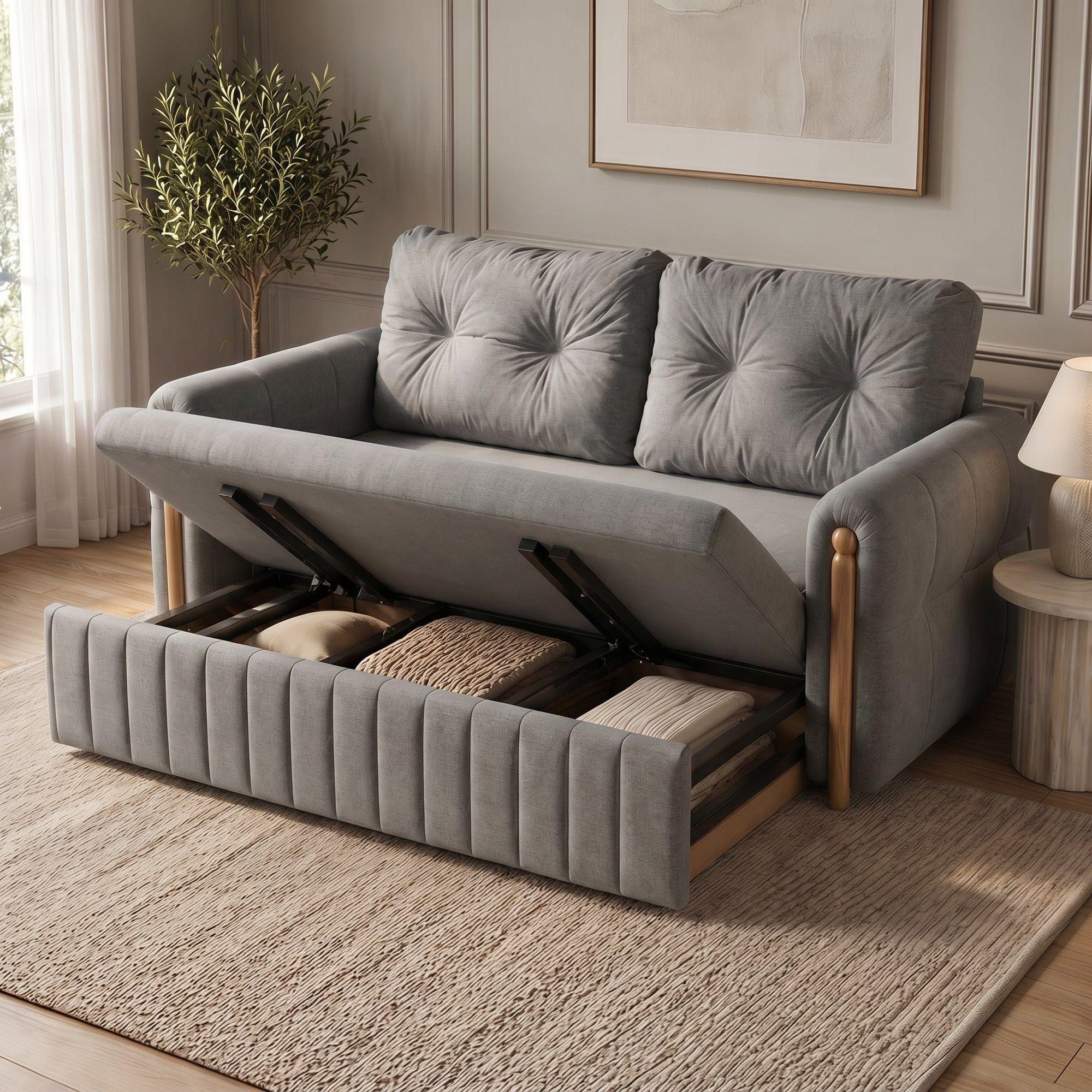 Sofa Cama 3 Cuerpo Con Alcenamiento Cama De 2 Plazas SFCM202502 GRIS-6