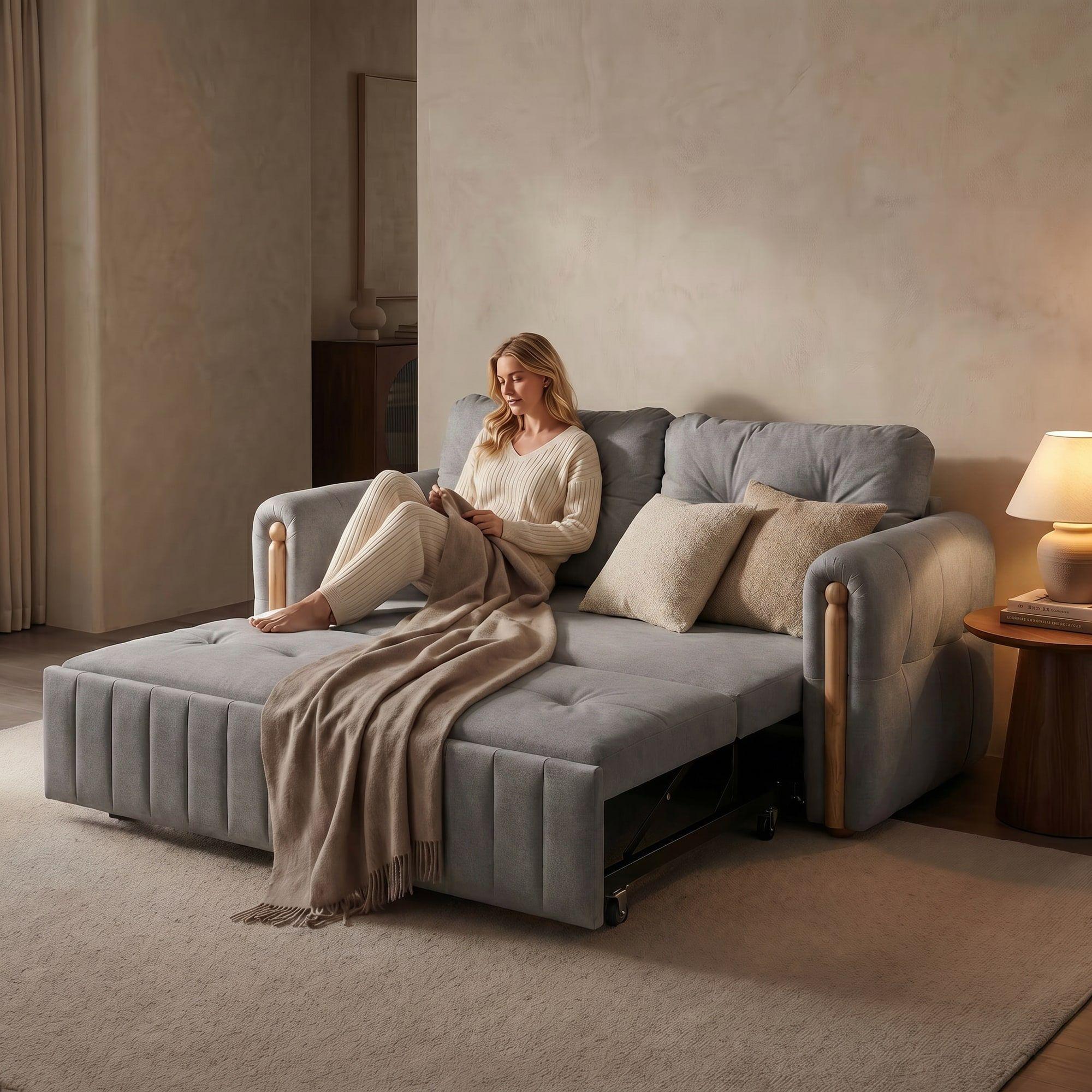 Sofa Cama 3 Cuerpo Con Alcenamiento Cama De 2 Plazas SFCM202502 GRIS-7
