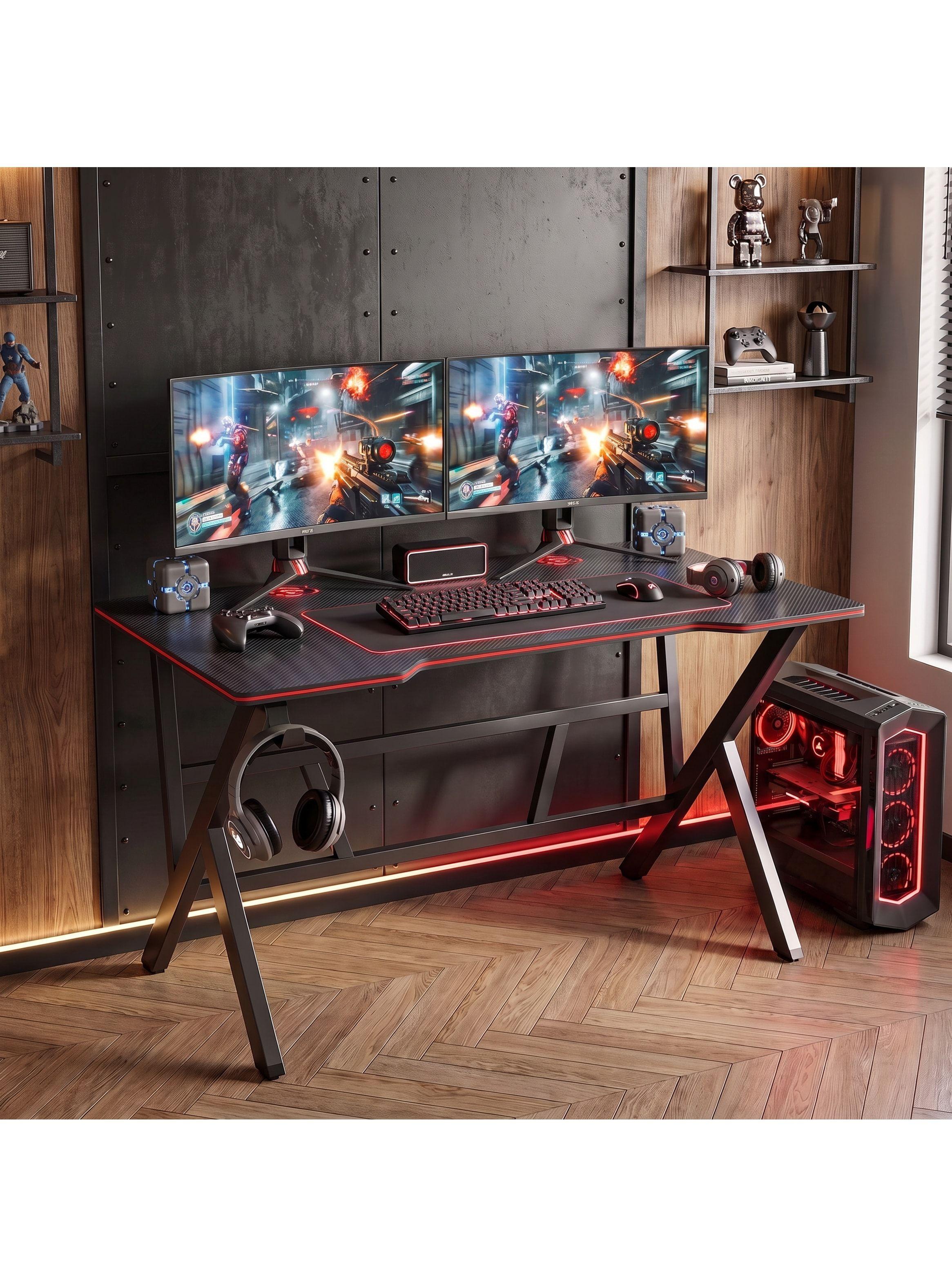 Escritorio Gamer Alessio Para Pc Con Estructura Metálica-0
