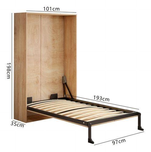 Cama Plegable 1 Plaza Con Bisagra Suave Para Studio Marrón-4