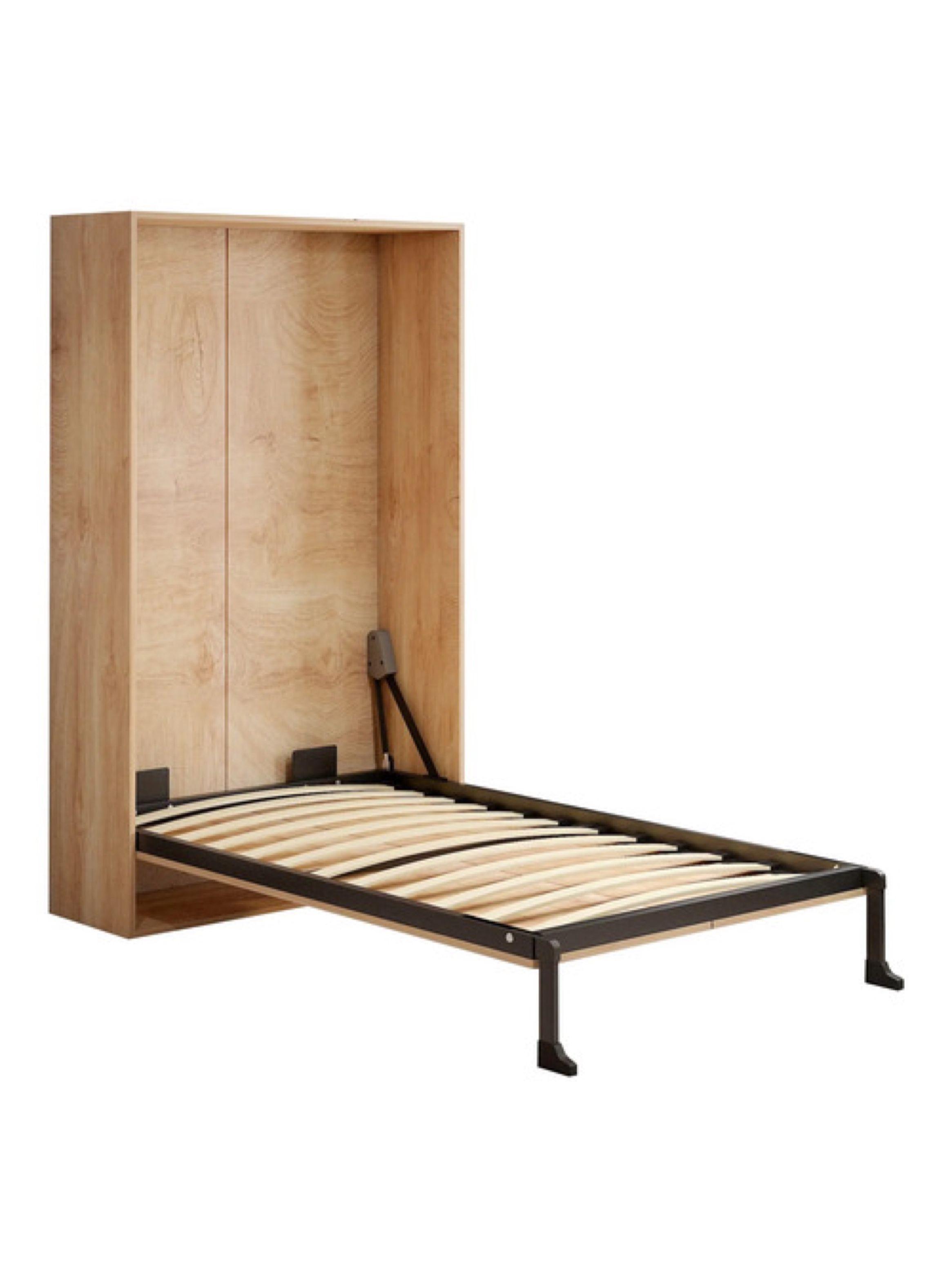 Cama Plegable 1 Plaza Con Bisagra Suave Para Studio Marrón-3