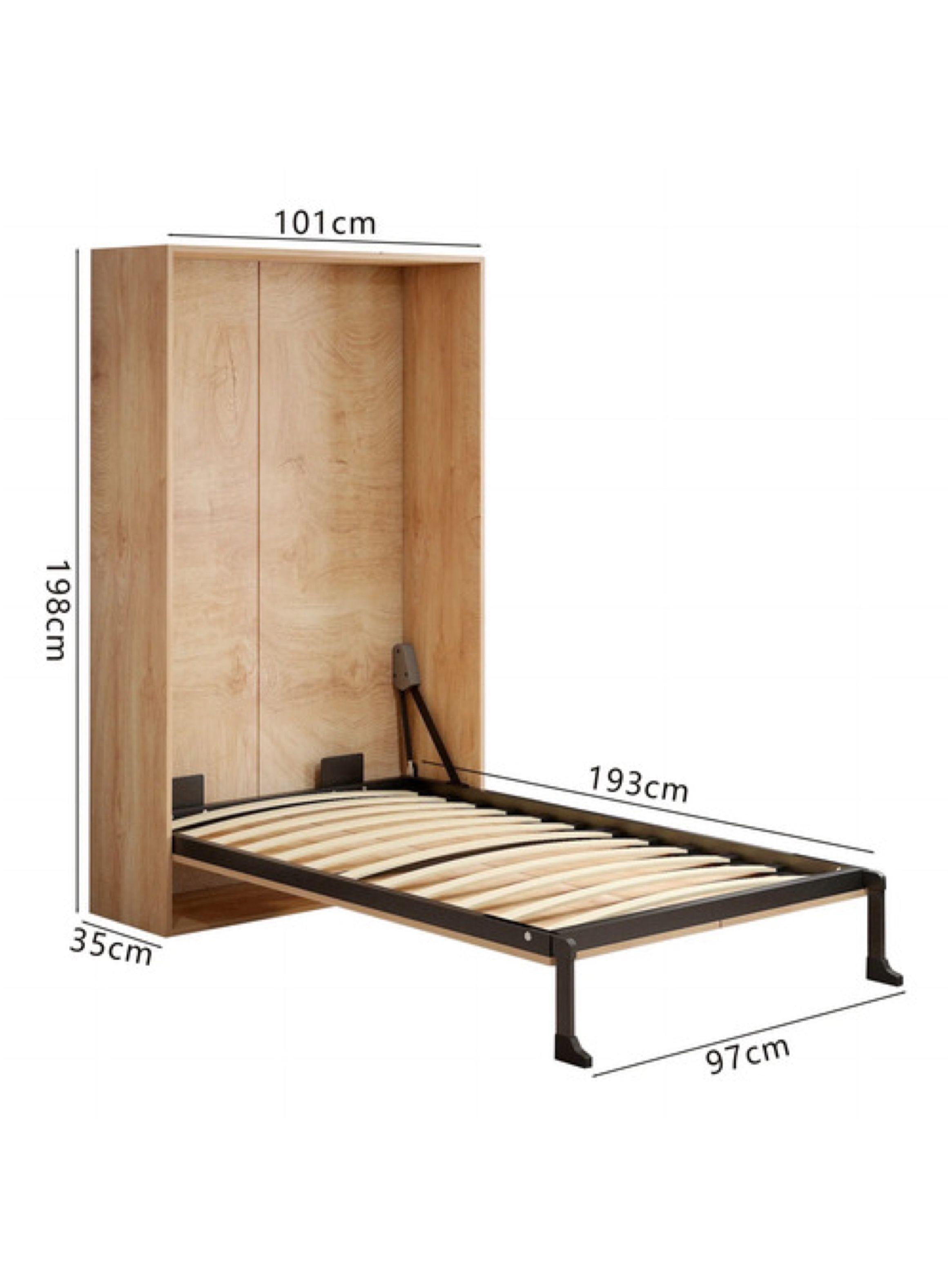 Cama Plegable 1 Plaza Con Bisagra Suave Para Studio Marrón-4