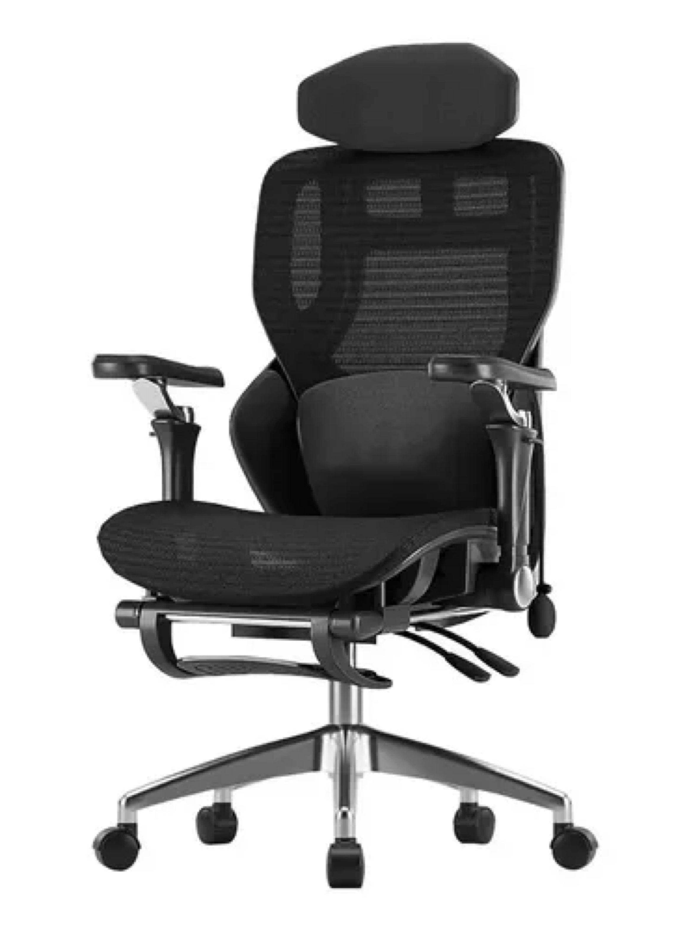 Silla De Oficina Ergonomica Pata Acero Con Airbag Lumbar SILLA E16 NEGRO-0