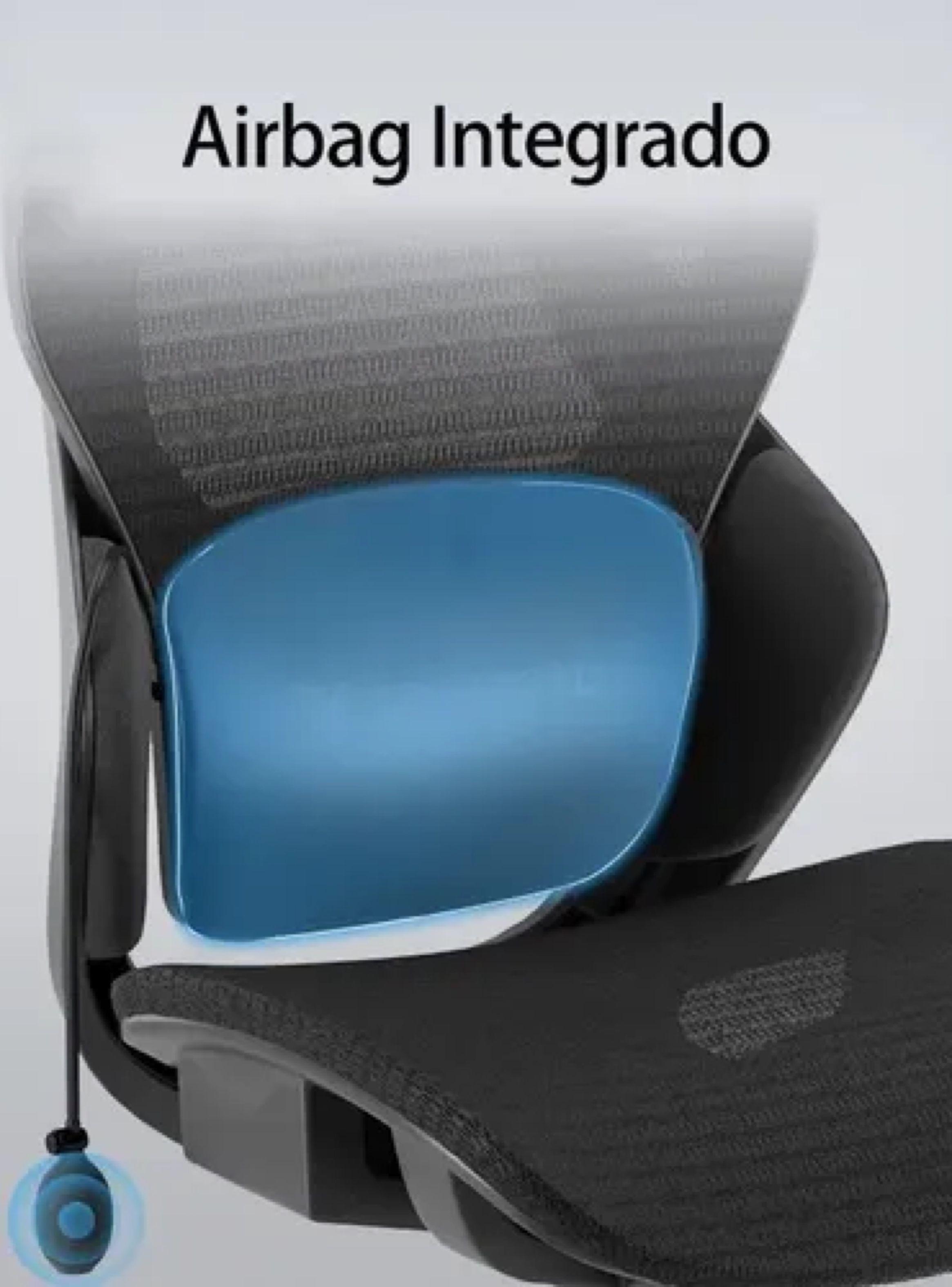 Silla De Oficina Ergonomica Pata Acero Con Airbag Lumbar SILLA E16 NEGRO-3