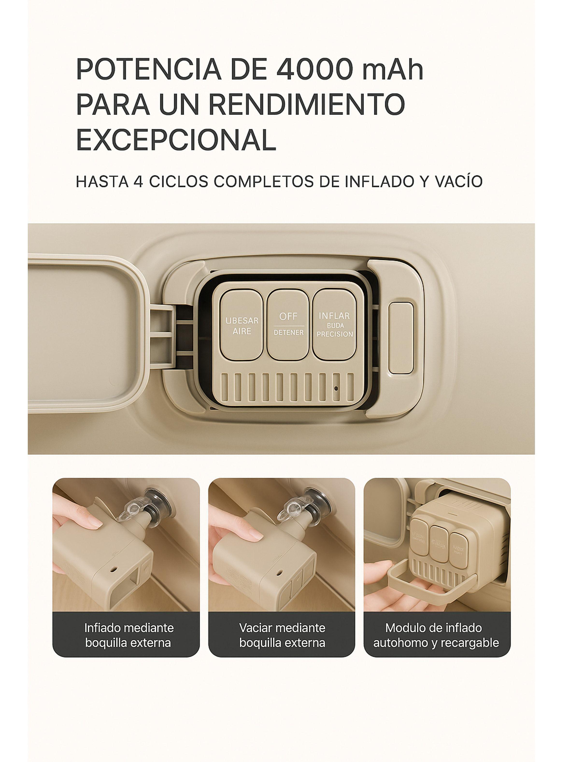 Colchón Inflable Eléctrico Inflador Con Linterna 2 Plaza Amarillo-2