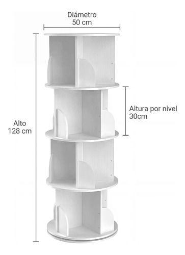 Biblioteca Giratoria Librero Organizador Libros Alto 129cm-2
