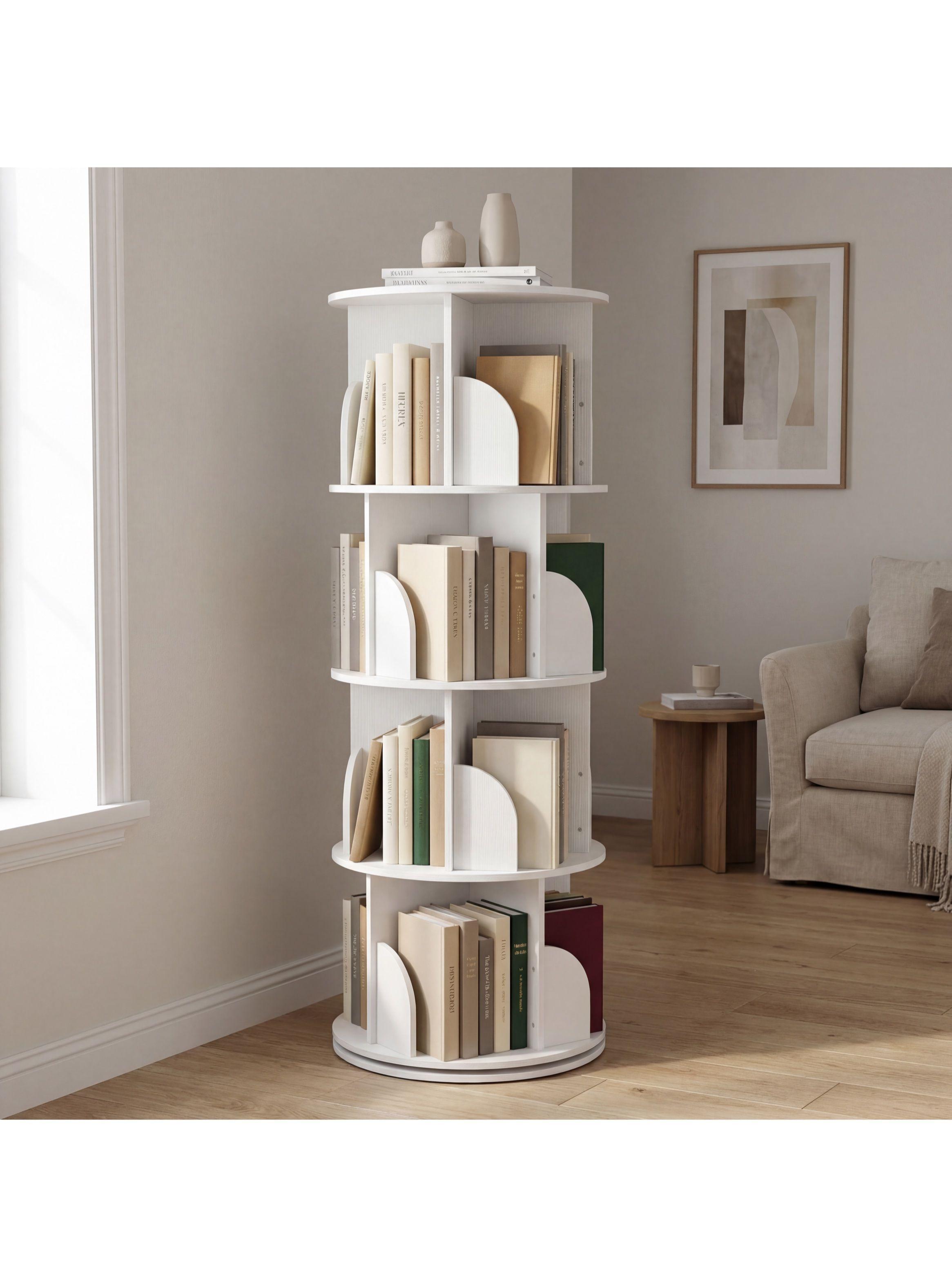 Biblioteca Giratoria Librero Organizador Libros Alto 129cm-6