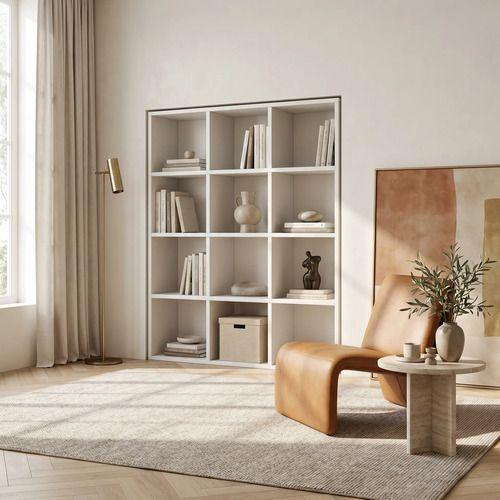 Librero 9 Cubos 3x3 Biblioteca Decoración 100x100x24 Cm Color Blanco-4
