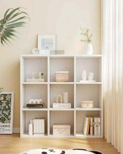 Librero 9 Cubos 3x3 Biblioteca Decoración 100x100x24 Cm Color Blanco-5