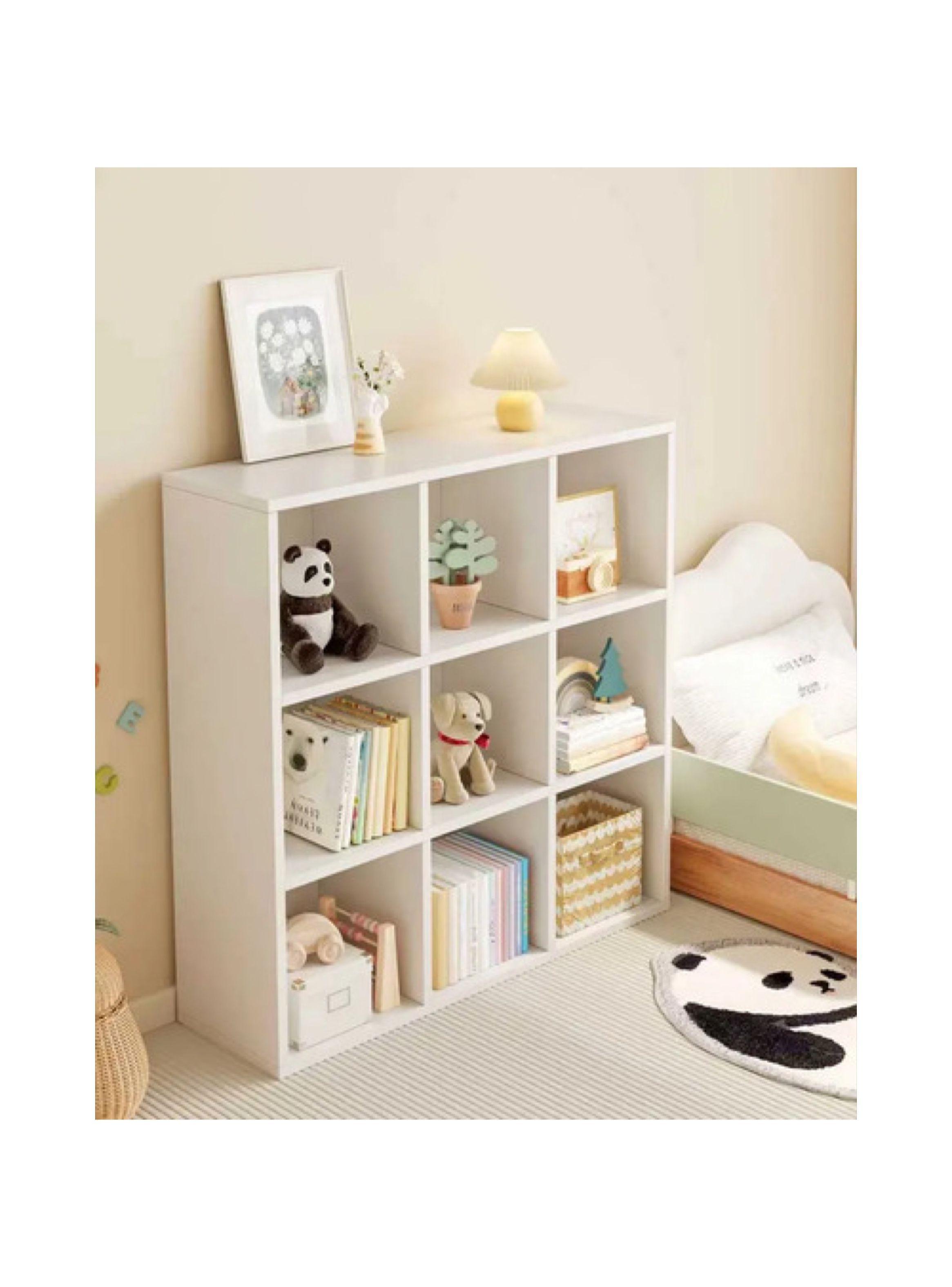Librero 9 Cubos 3x3 Biblioteca Decoración 100x100x24 Cm Color Blanco-2