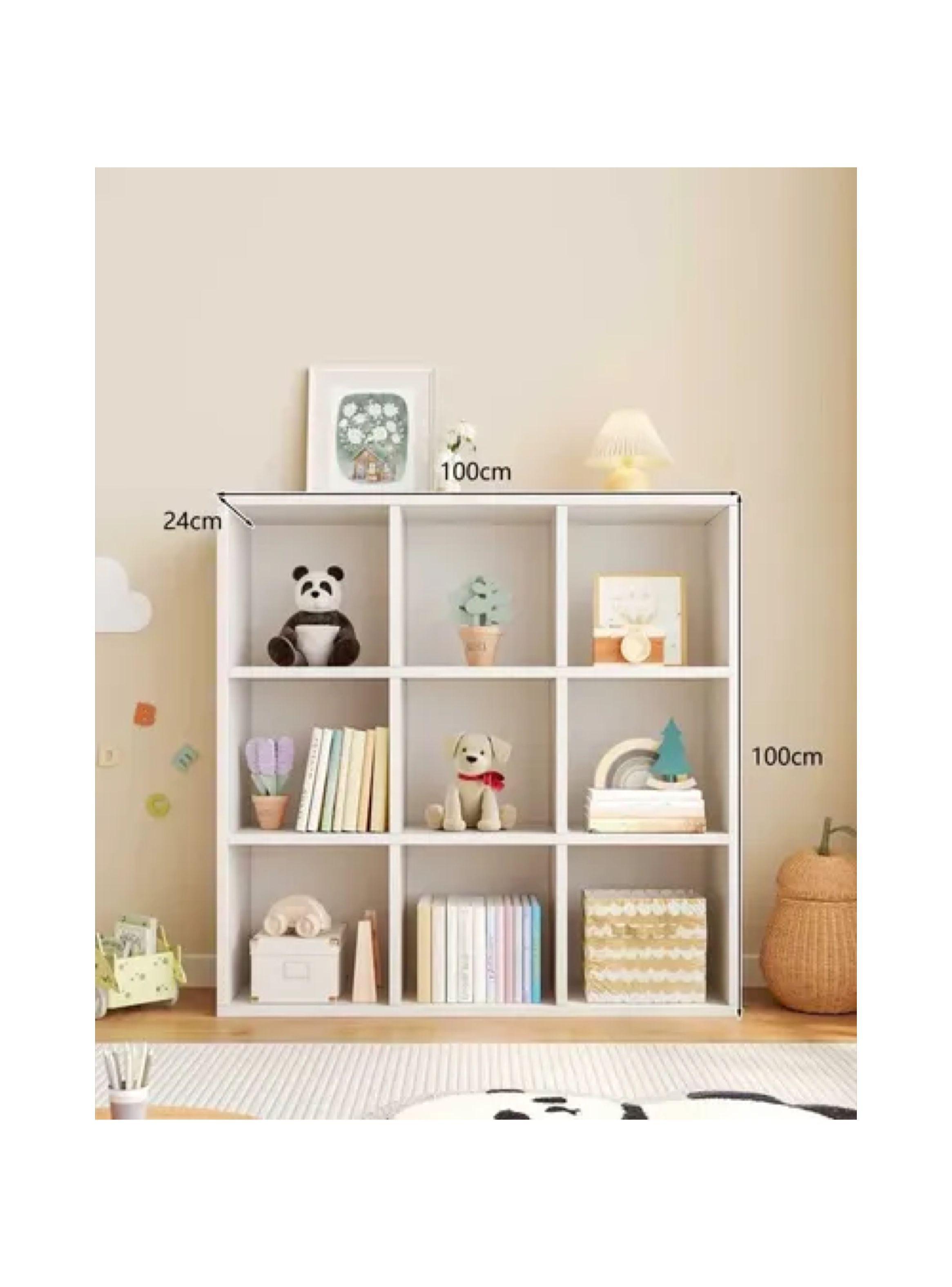 Librero 9 Cubos 3x3 Biblioteca Decoración 100x100x24 Cm Color Blanco-3