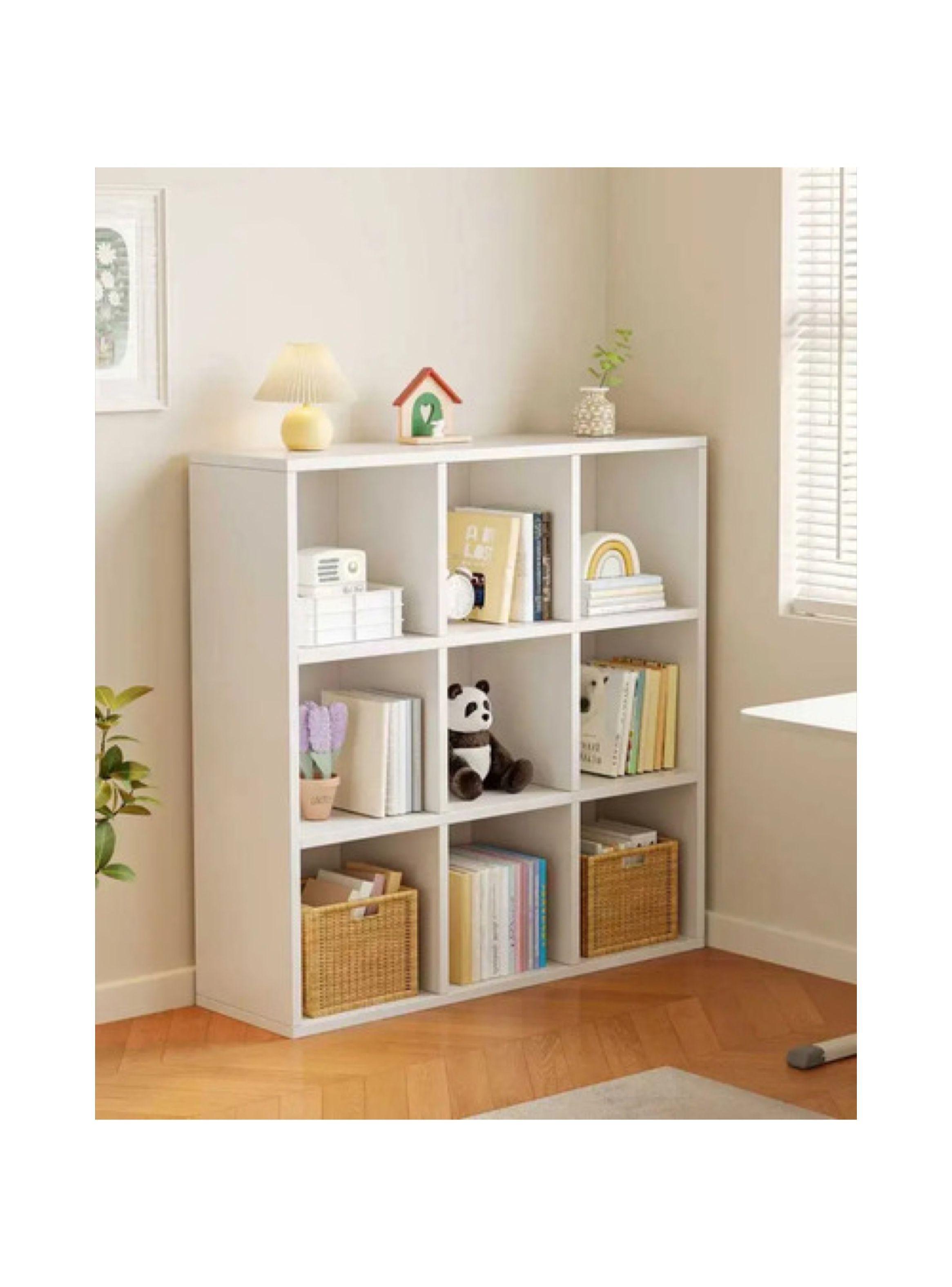 Librero 9 Cubos 3x3 Biblioteca Decoración 100x100x24 Cm Color Blanco-4