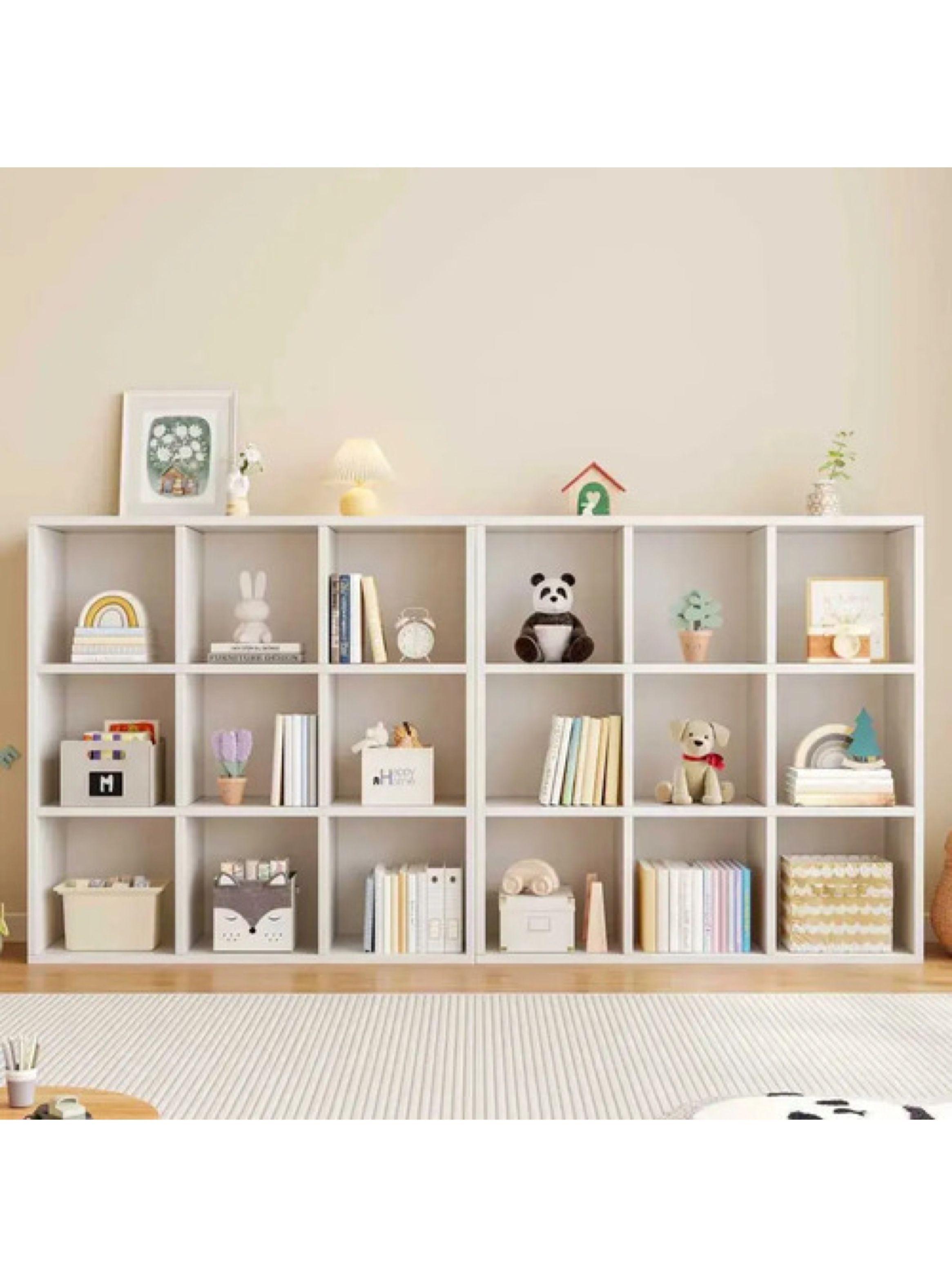 Librero 9 Cubos 3x3 Biblioteca Decoración 100x100x24 Cm Color Blanco-5