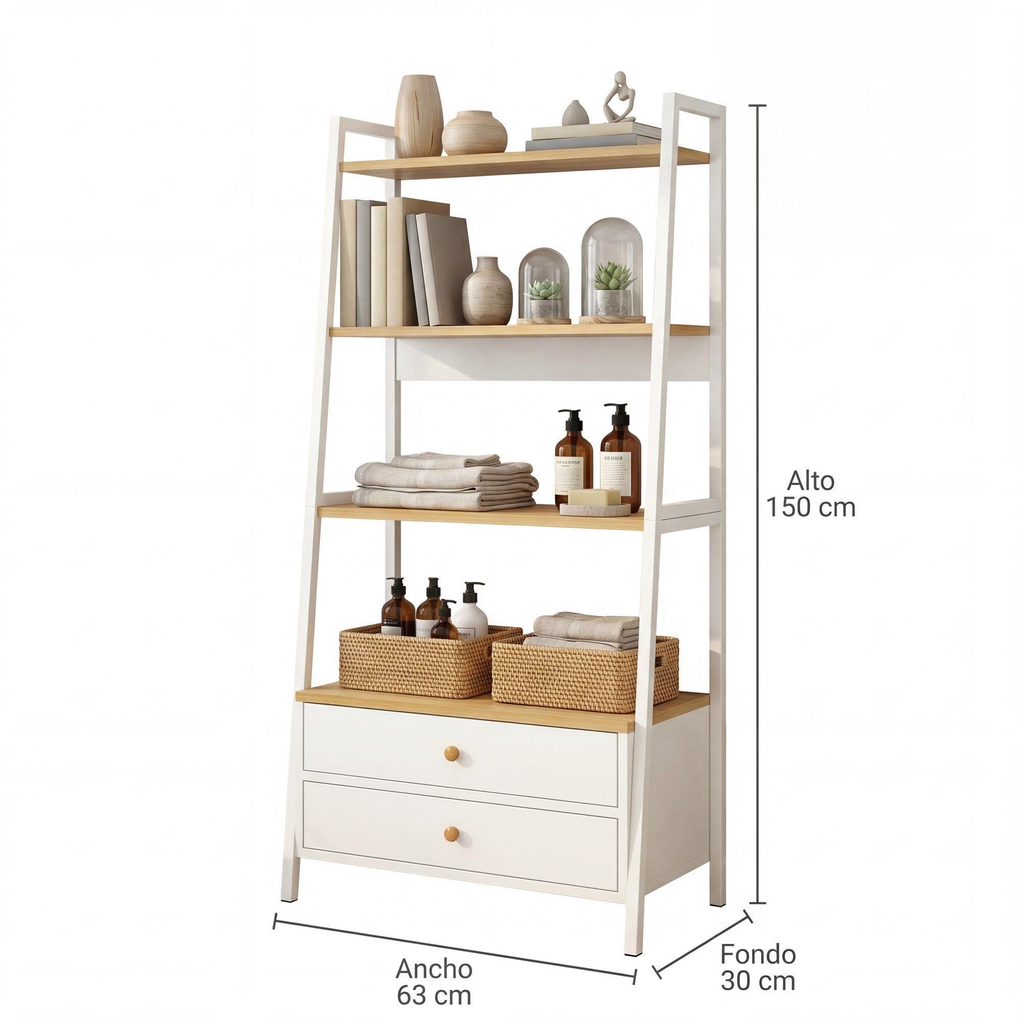 Repisa Biblioteca Organizador Estante Para Plantas 150cm Blanco-2