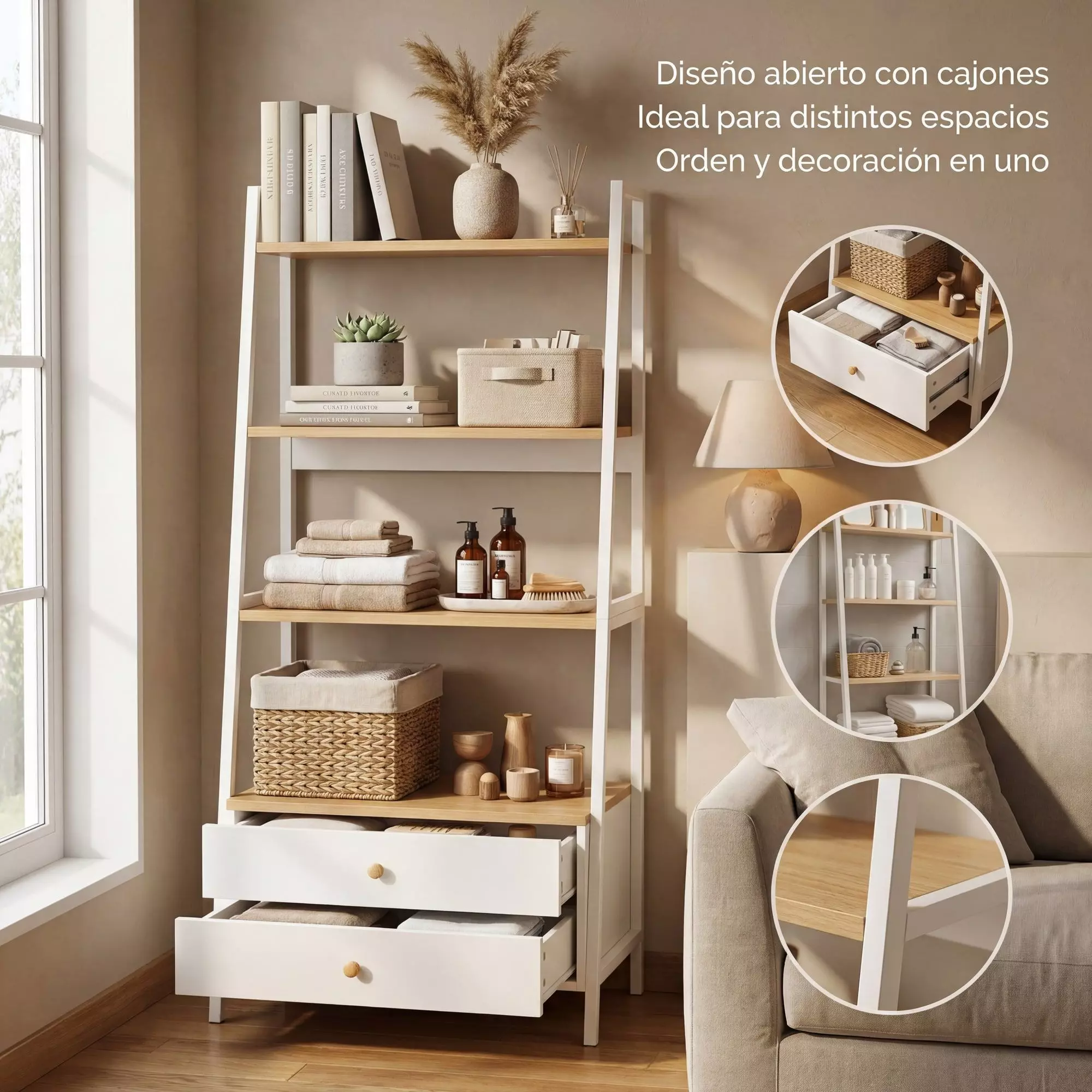 Repisa Biblioteca Organizador Estante Para Plantas 150cm Blanco-4