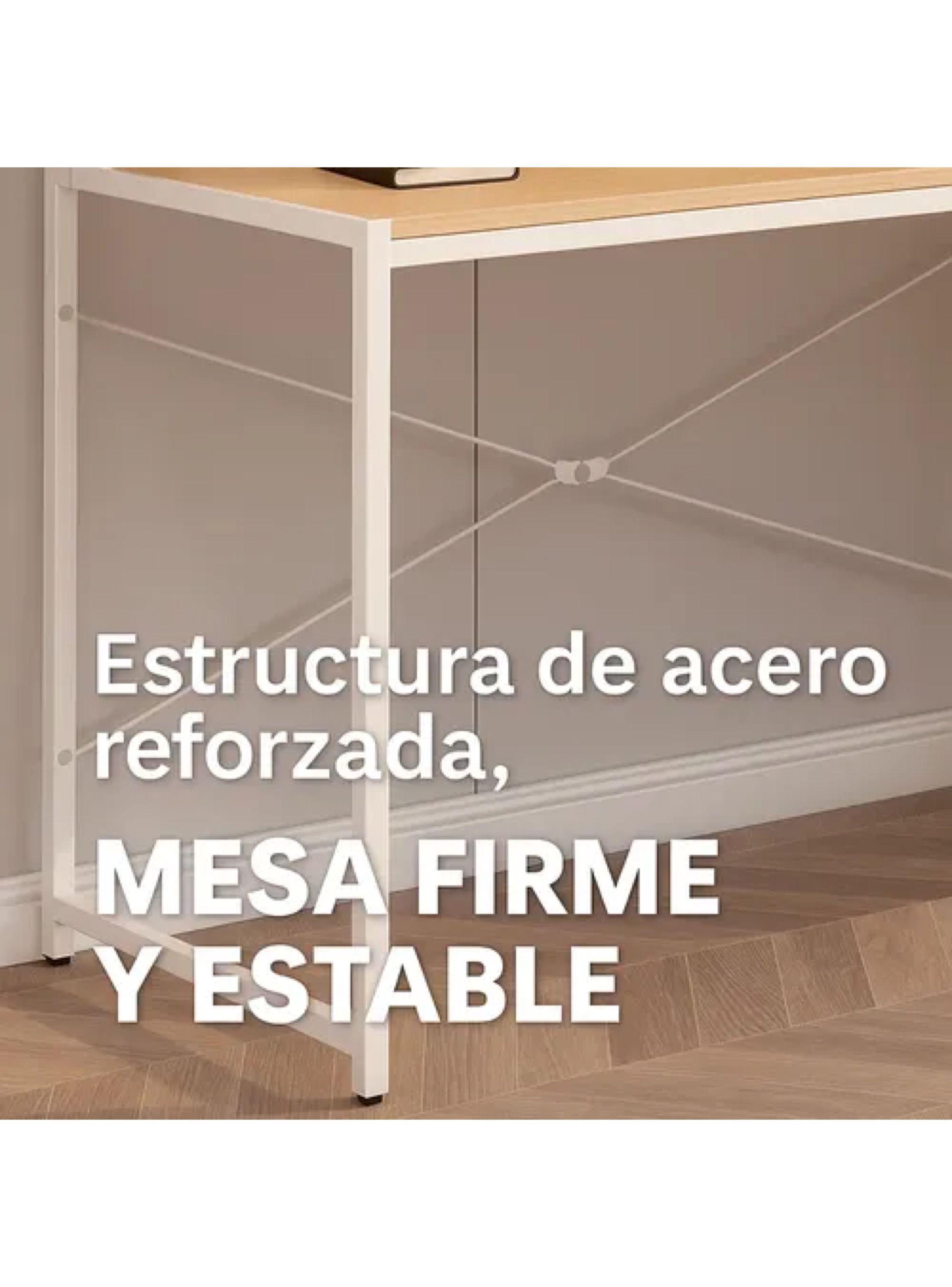 Escritorio Moderno Oficina Con Led Y Organizador 120x50x73cm Marrón-3