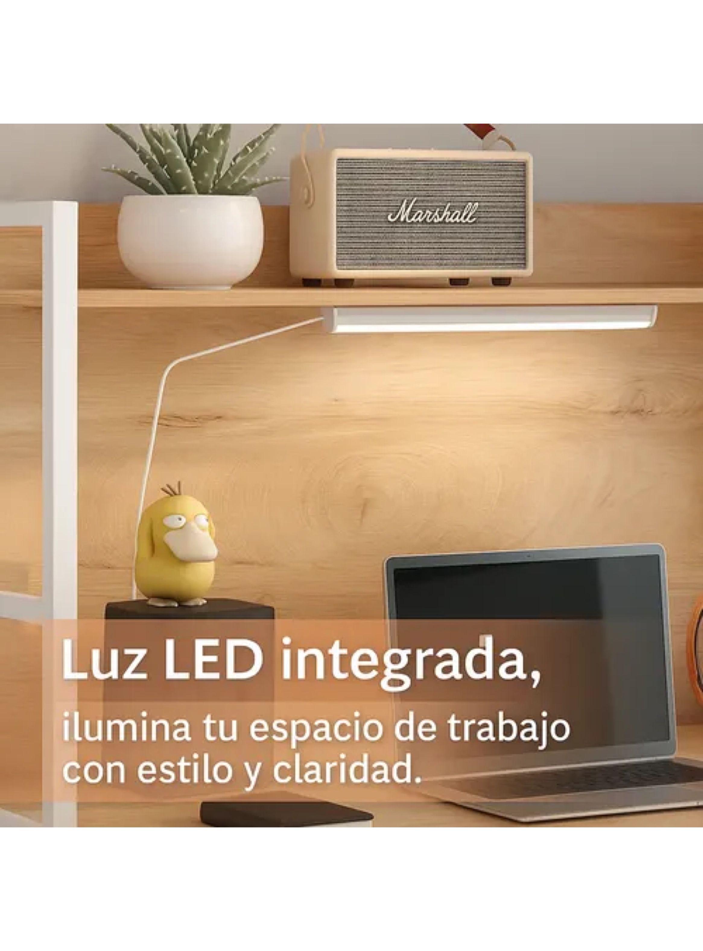 Escritorio Moderno Oficina Con Led Y Organizador 120x50x73cm Marrón-4