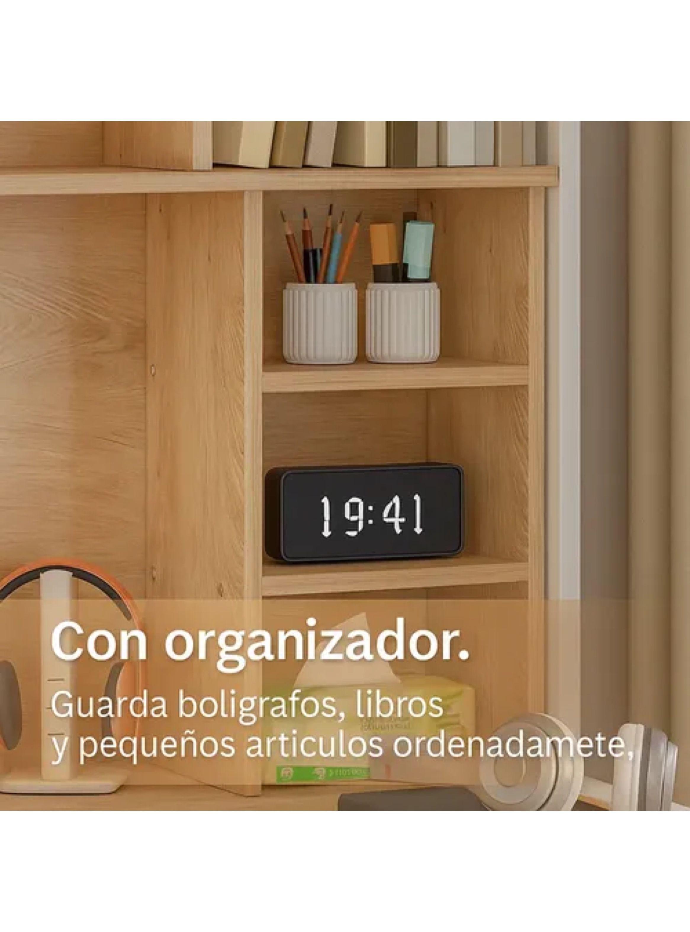 Escritorio Moderno Oficina Con Led Y Organizador 120x50x73cm Marrón-5